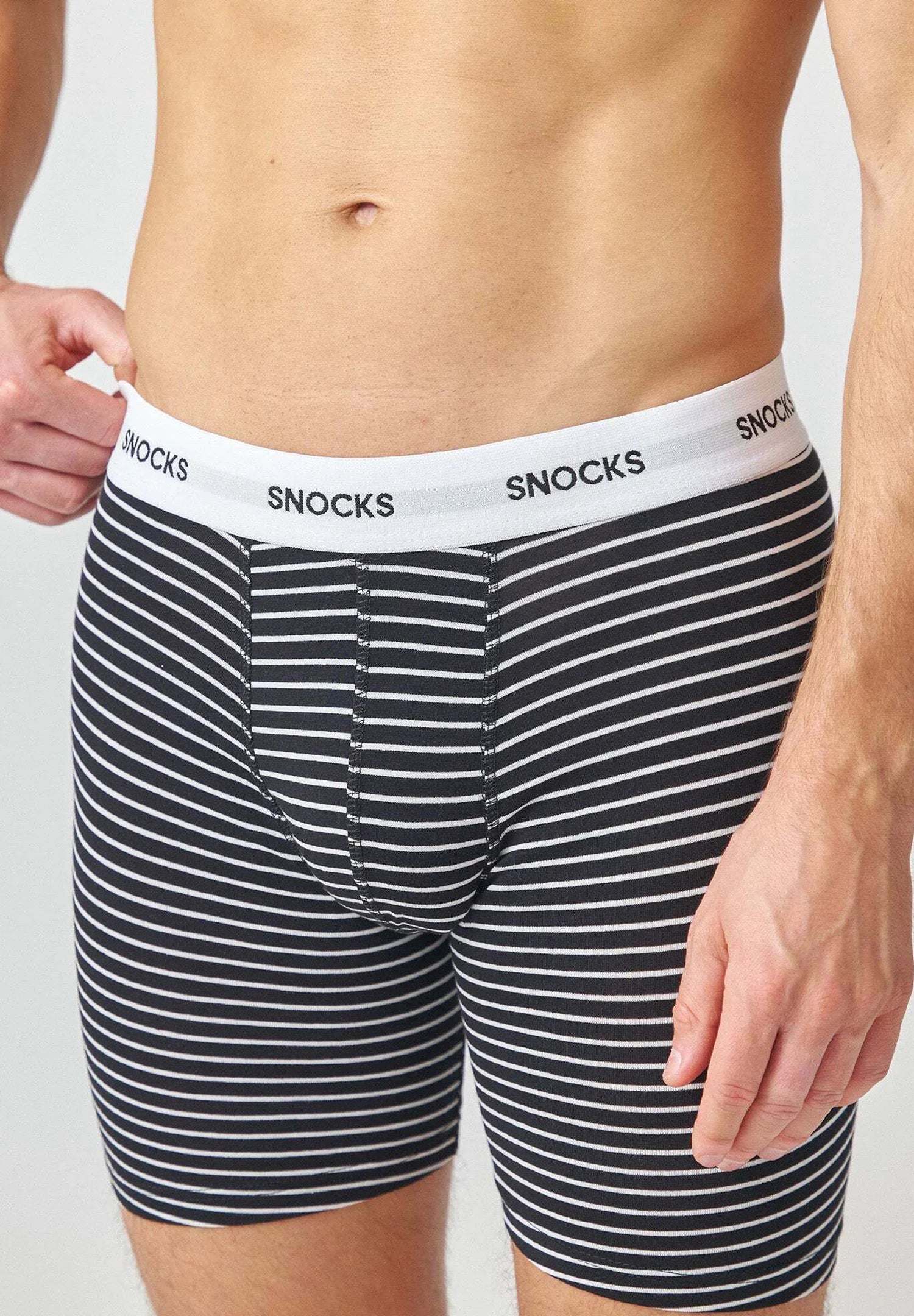 SNOCKS Boxer à jambe longue – Ensemble à rayures noires