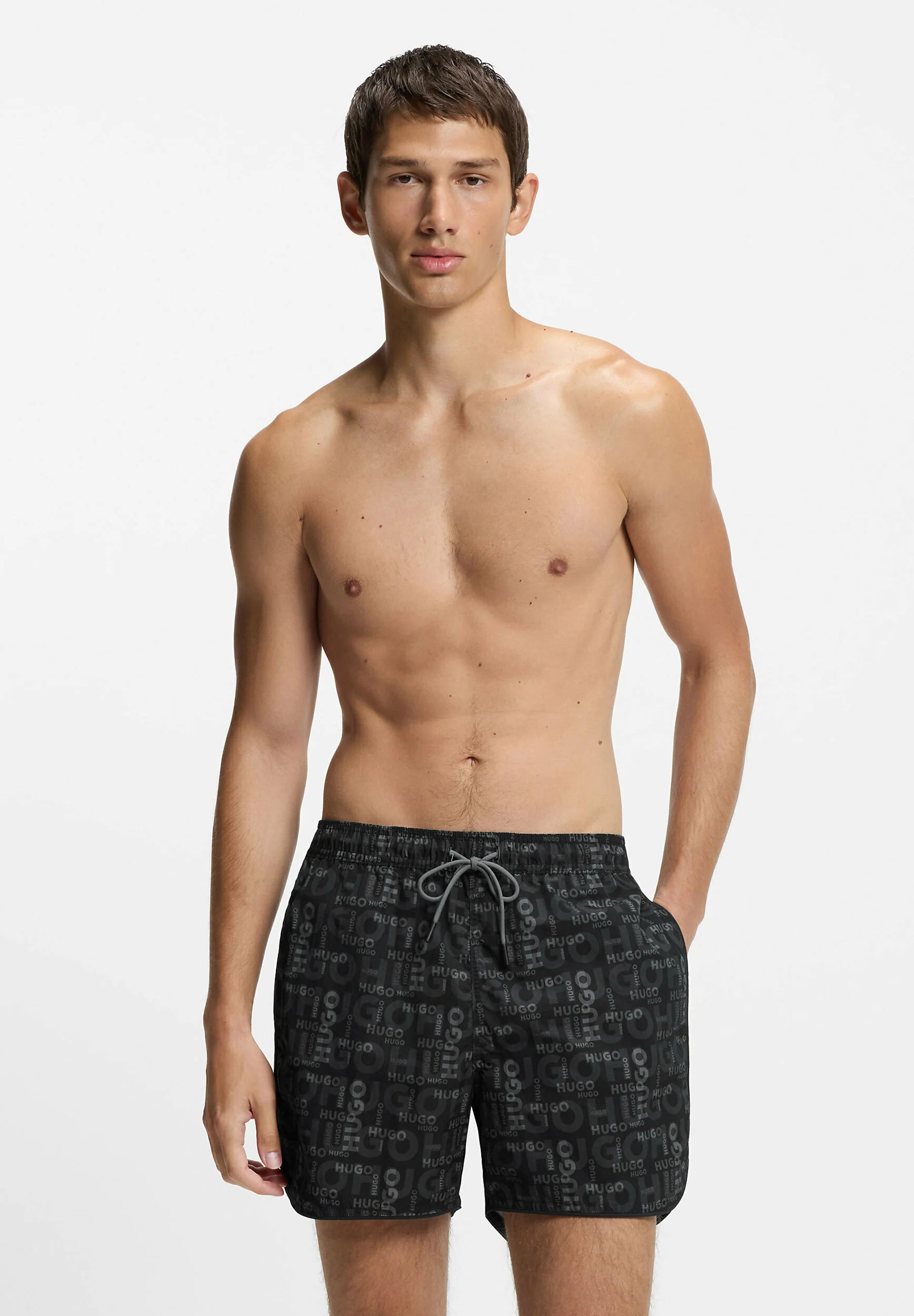 Pantaloncini da bagno HUGO Rik – Grigio aperto