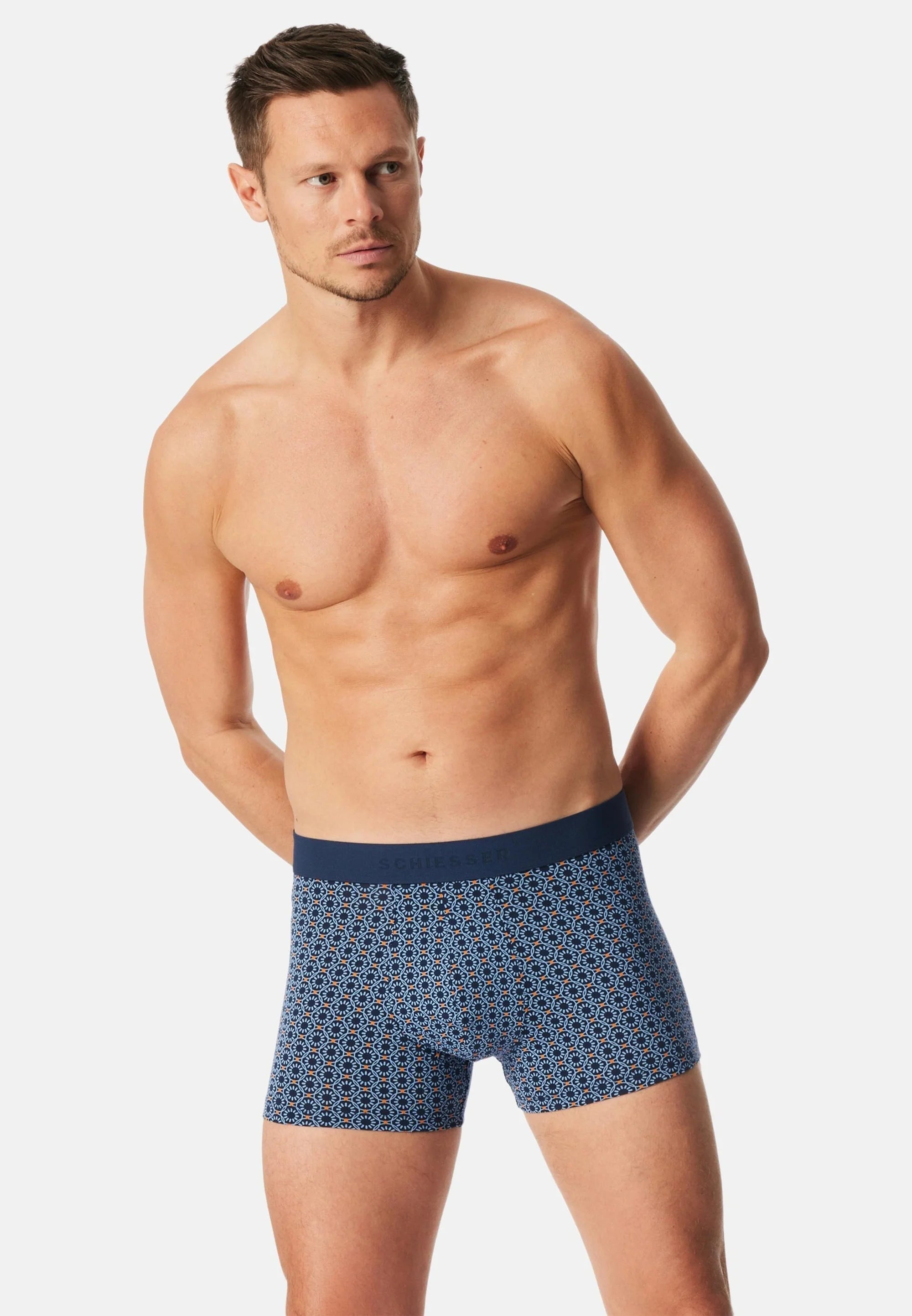 Schiesser 95 5 Cotton 9 Pack Trunks – Black, Blue