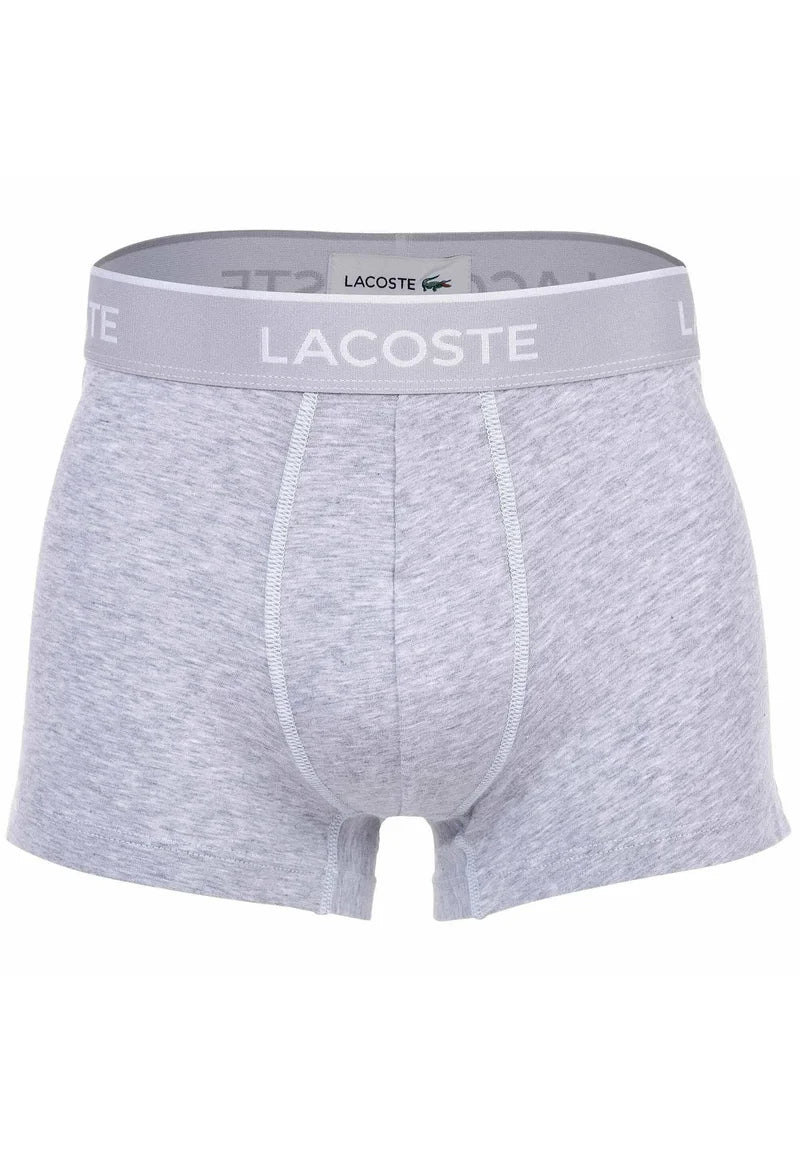 Lacoste 6er-Pack lässige Stretch-Unterhosen mit Logobund – Schwarz, Grau, Weiß