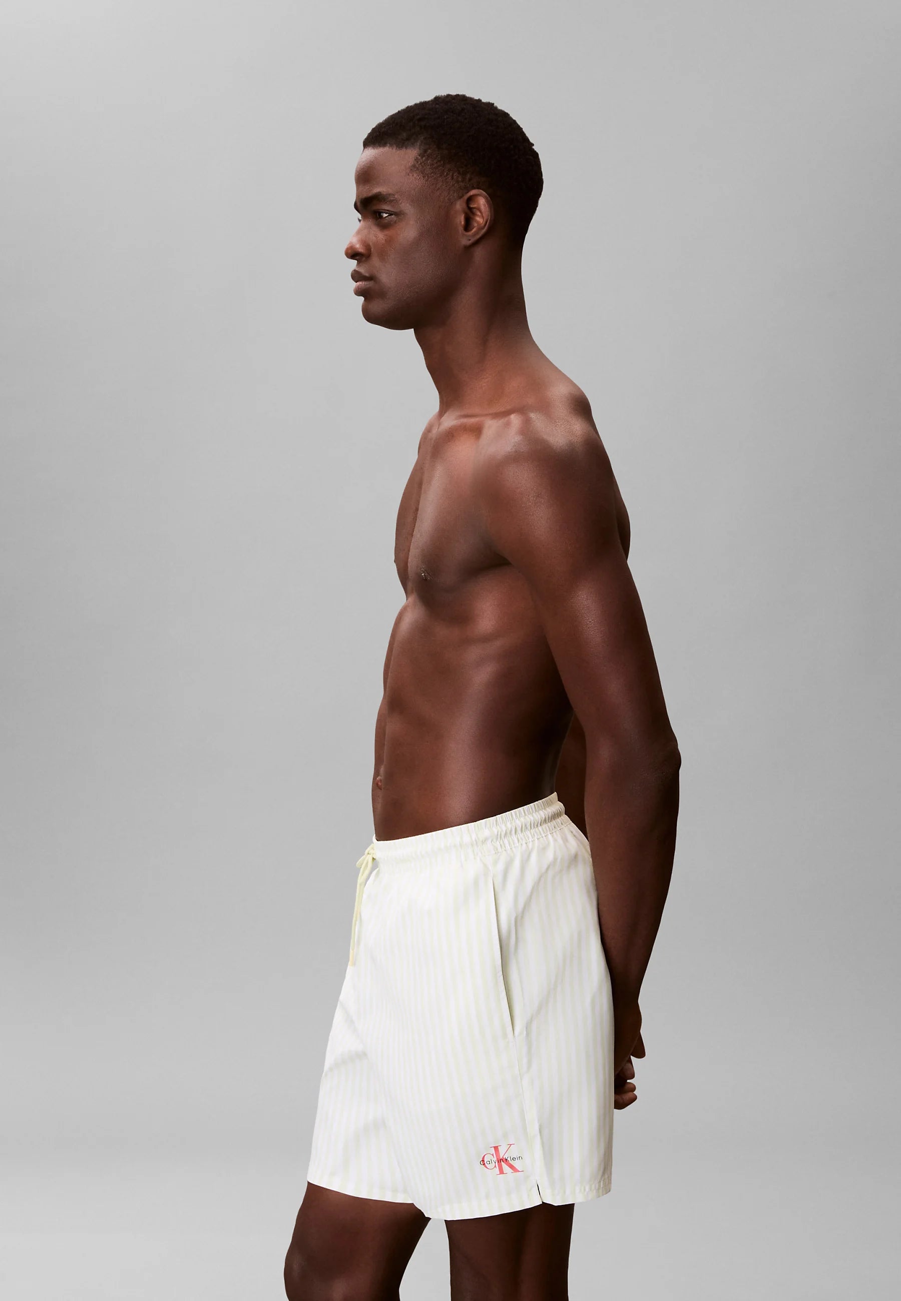 Short de bain graphique Calvin Klein – Penny Stripe, White Jade