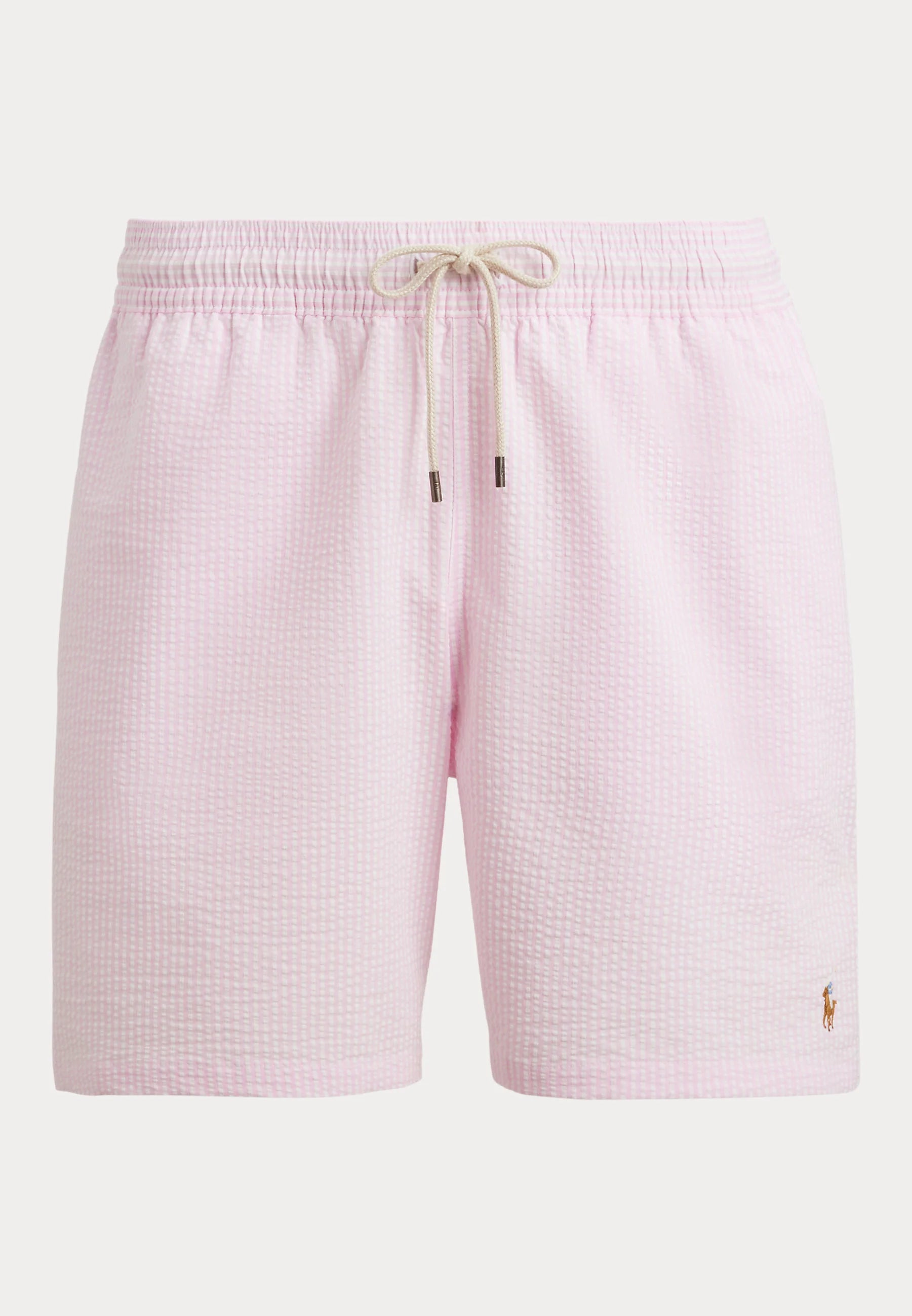 Spodenki kąpielowe Polo Ralph Lauren Carmel Pink Seersucker Traveler – różowy
