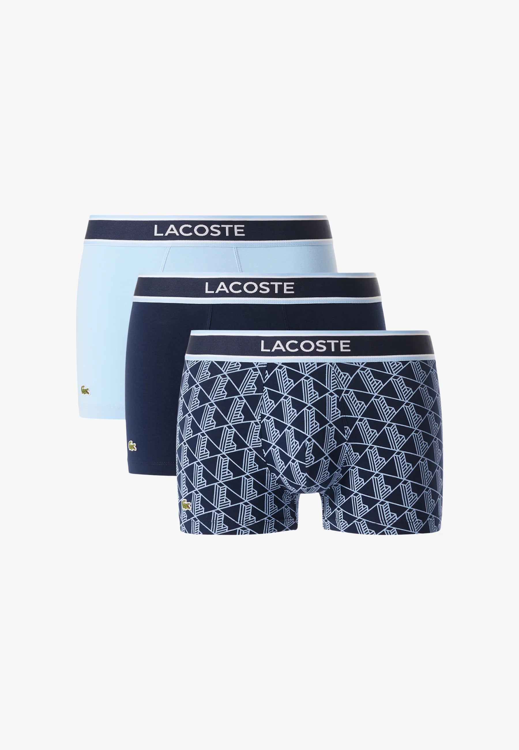 Lacoste Court Stretch-Unterhose – Marineblau, Hellblau