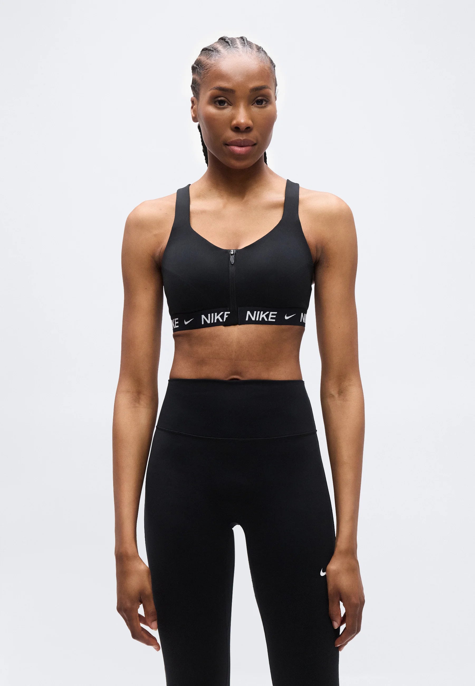 Nike Indy Zip High Support Sport-BH – Schwarz