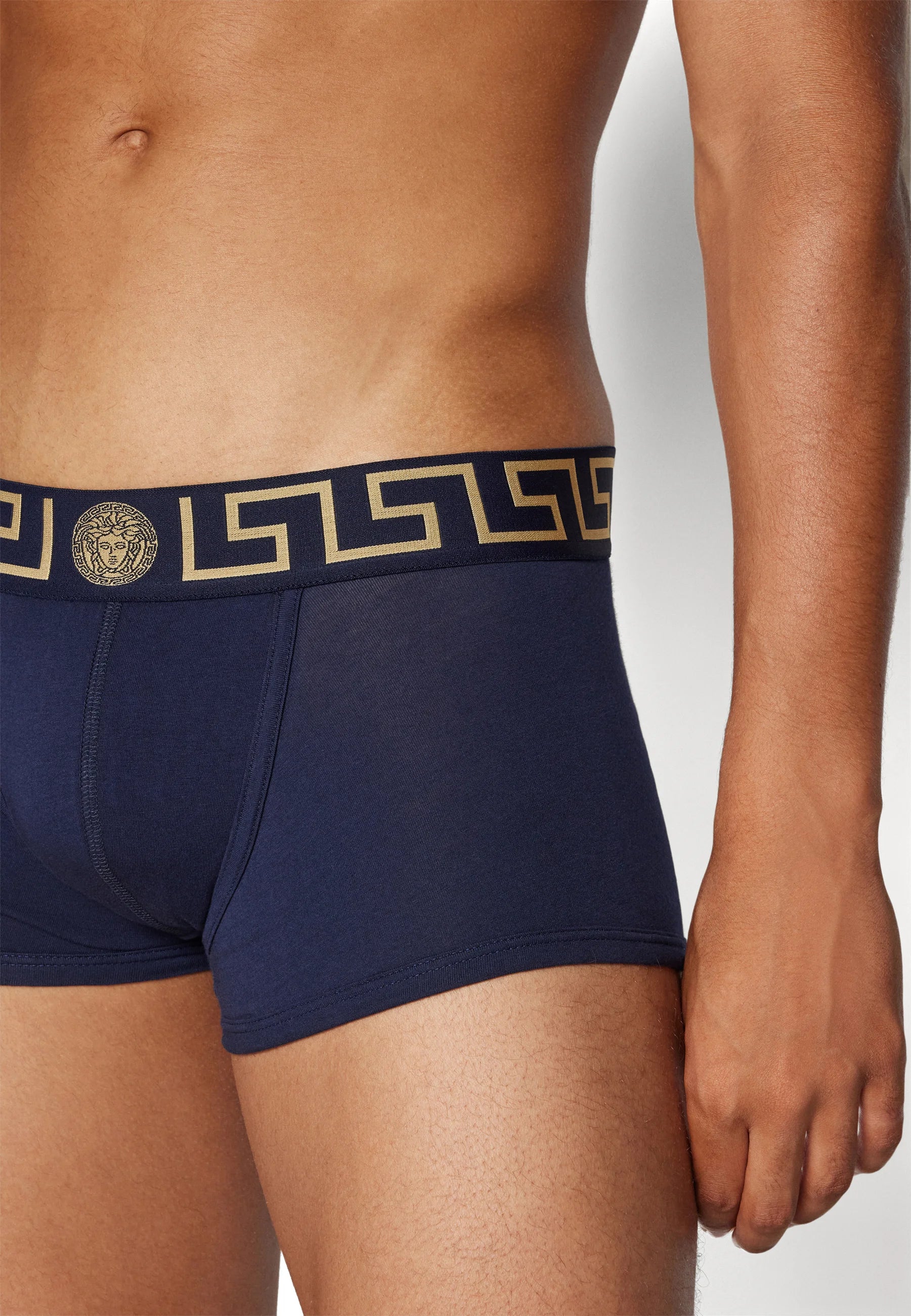 Bavlněné Stretch Versace Low Rise kufry – modré, zlaté