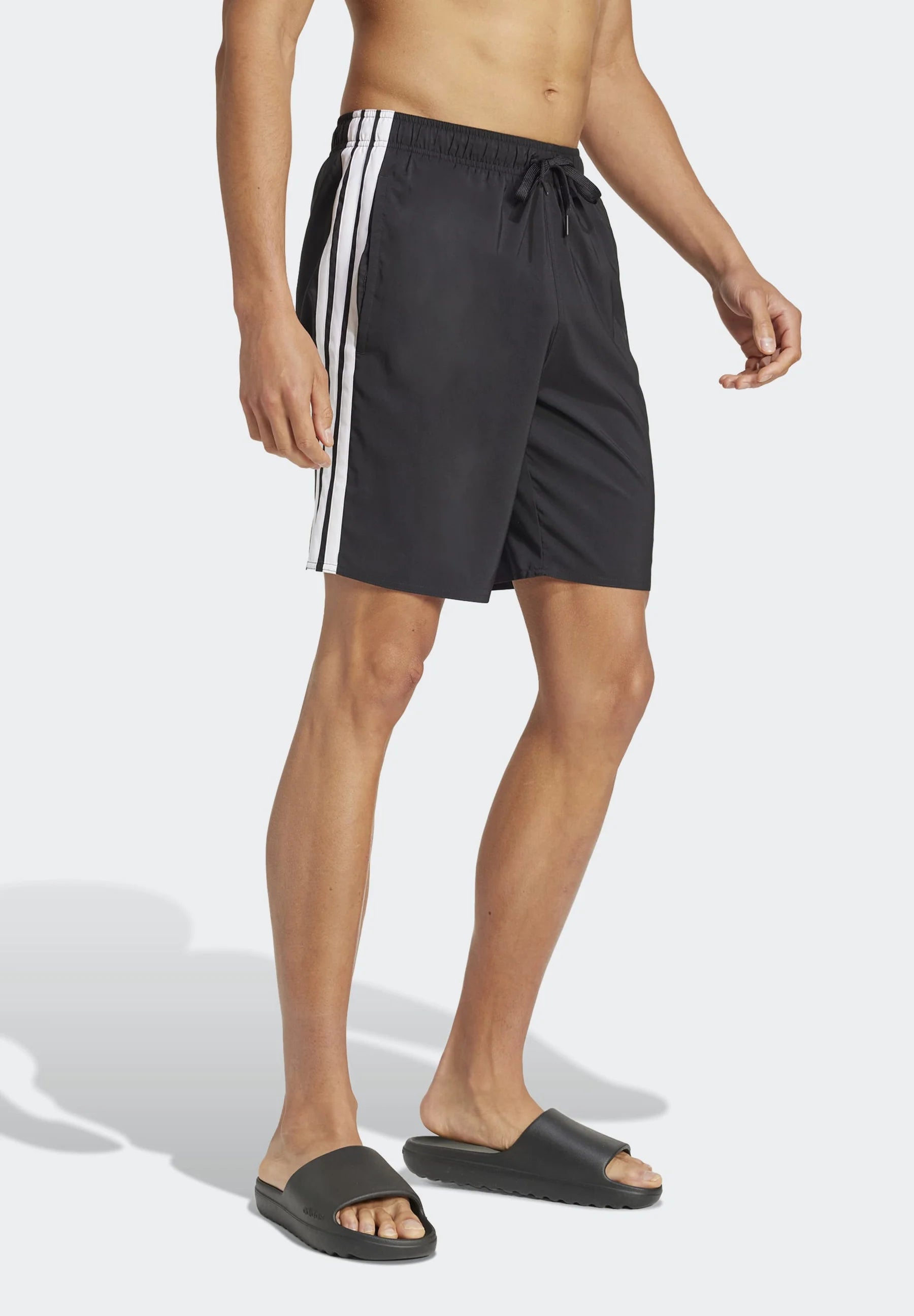 8palcové plavecké šortky Adidas Sportswear 3 Stripes – černé, bílé