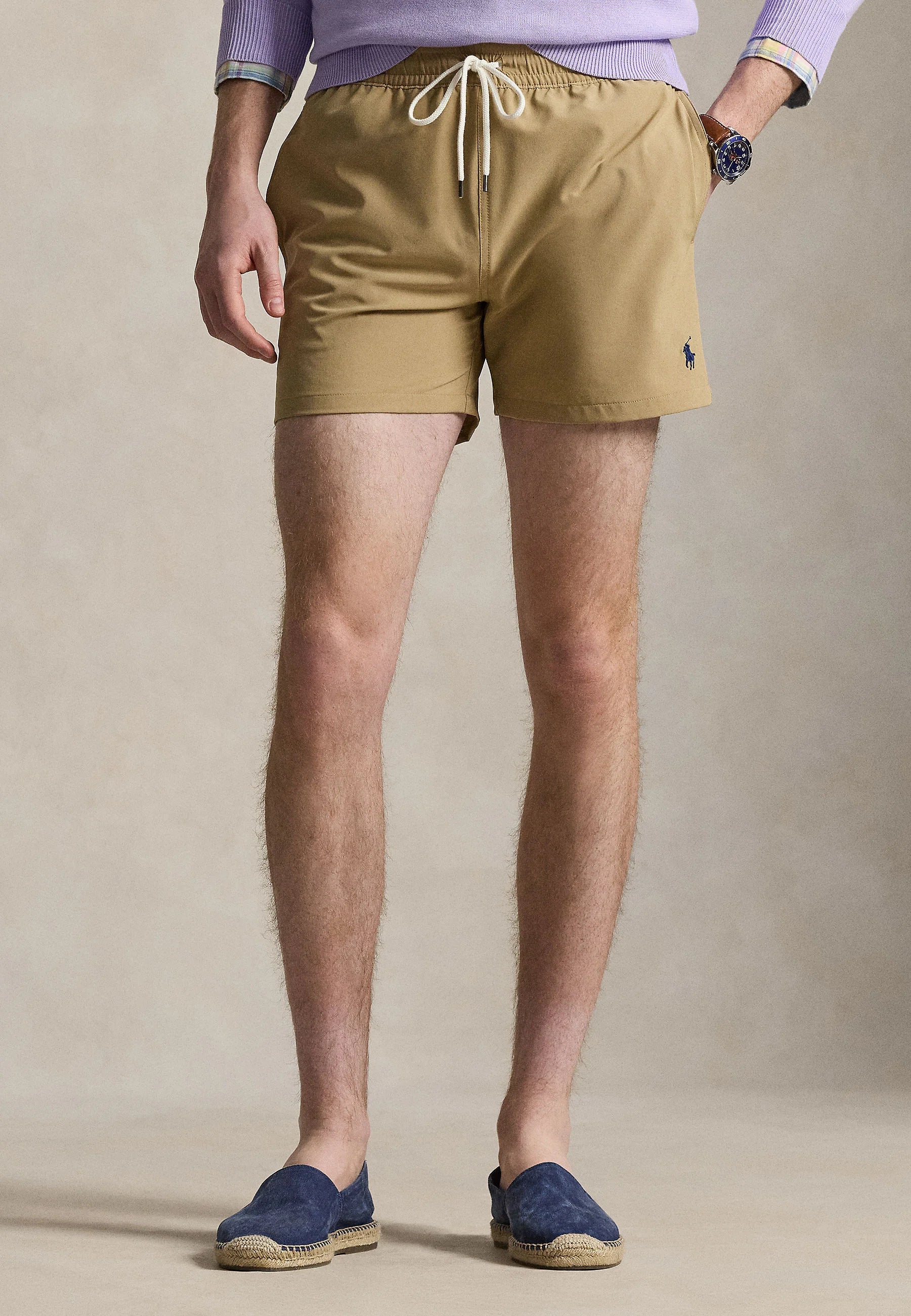 Polo Ralph Lauren Cafe Tan Traveler Slim Fit Swim Shorts – Beige