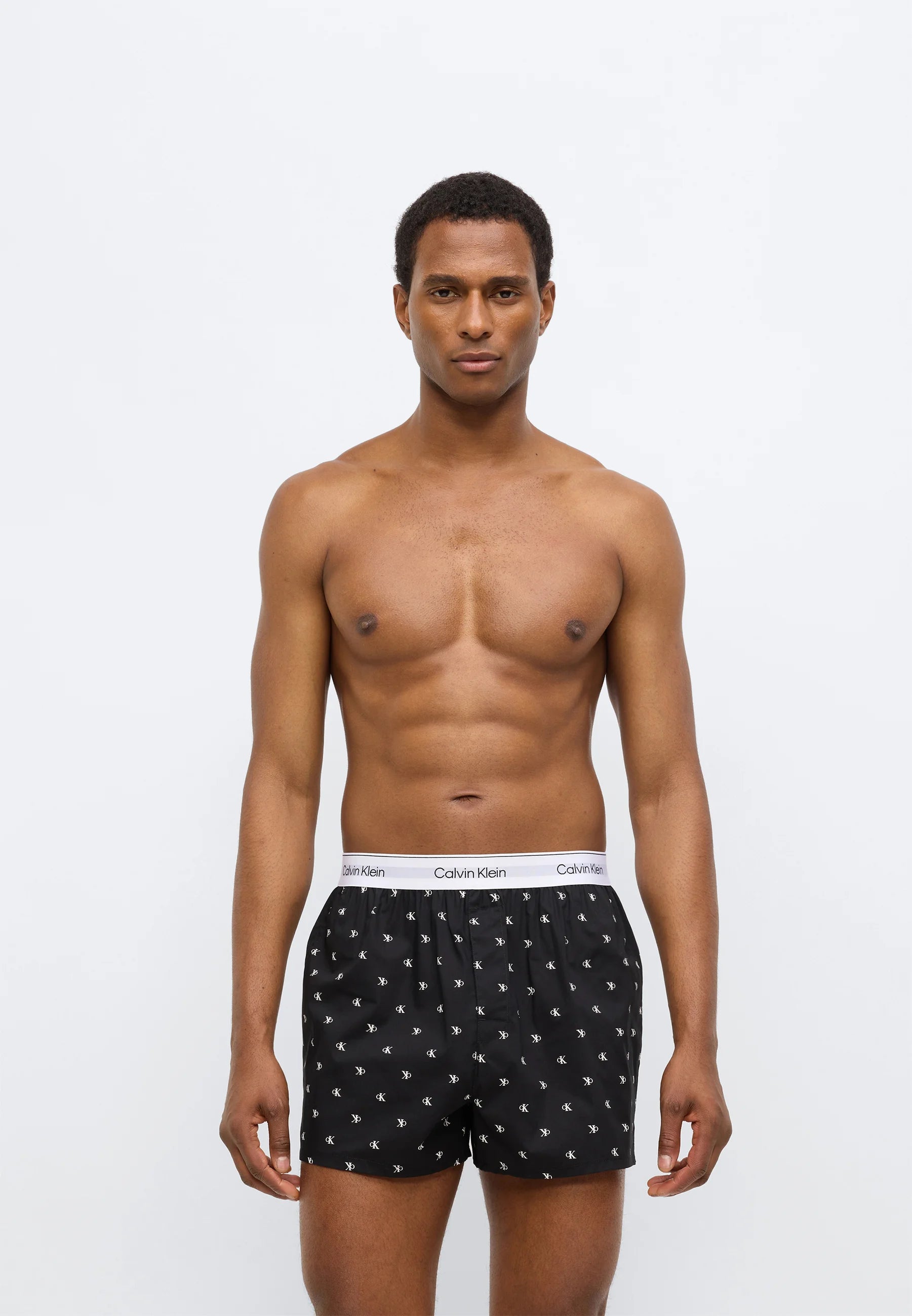 Calvin Klein Icon Cotton Stretch Slim Boxer Shorts – 3 Pack – Black, Classic White