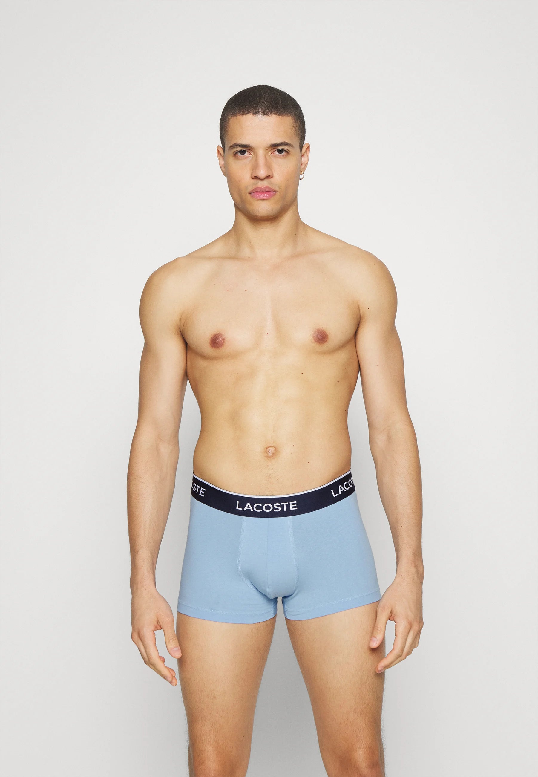 Lacoste 3 Pack Stretch Trunks – Vaporous, Silver Chine