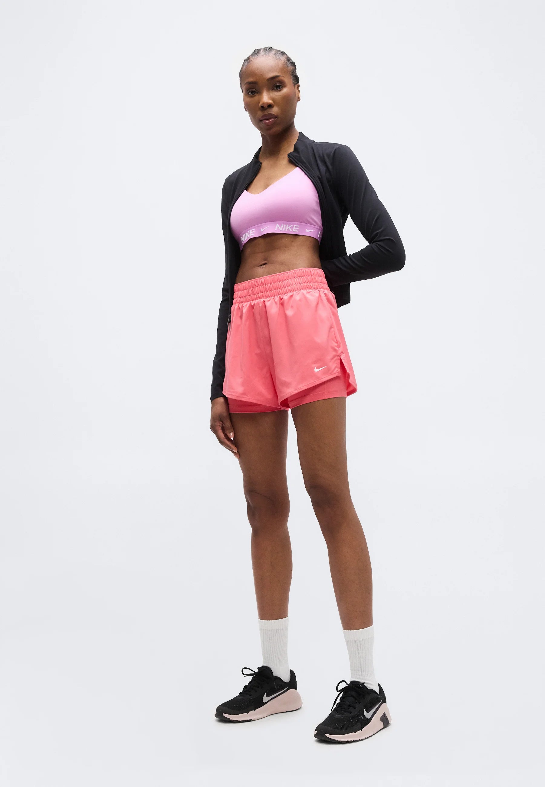 Nike Performance Indy Light Support Bra – Light Magenta, White