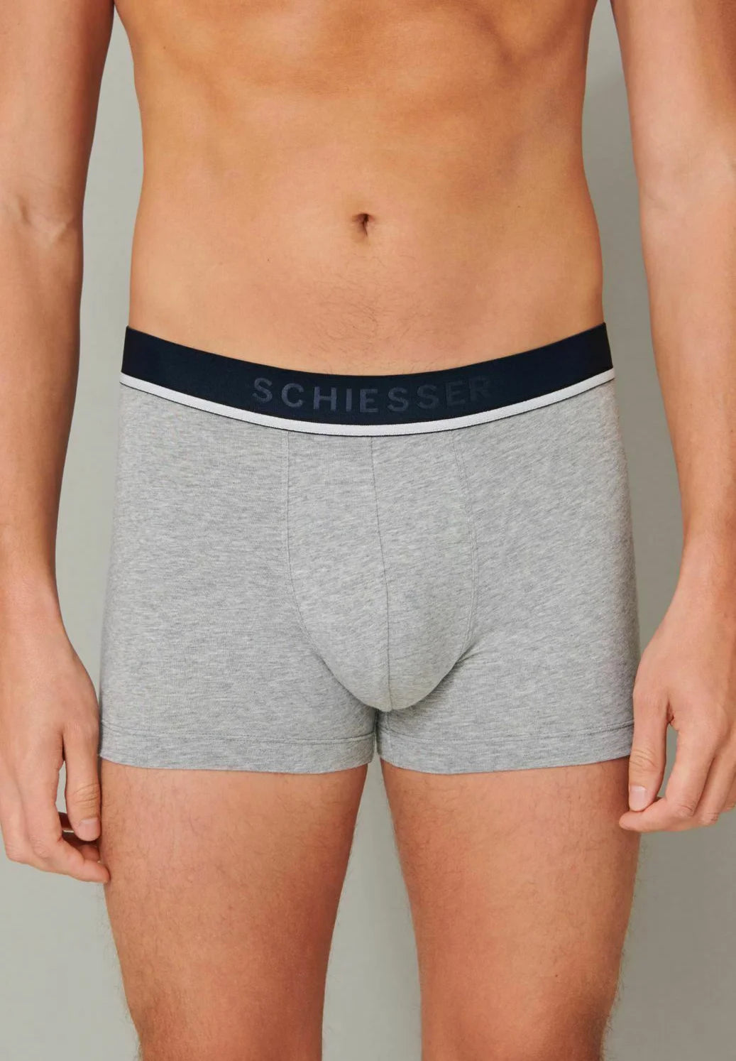 Schiesser 95 5 Cotton Trunks 3 Pack – černá, černá, šedá melanž