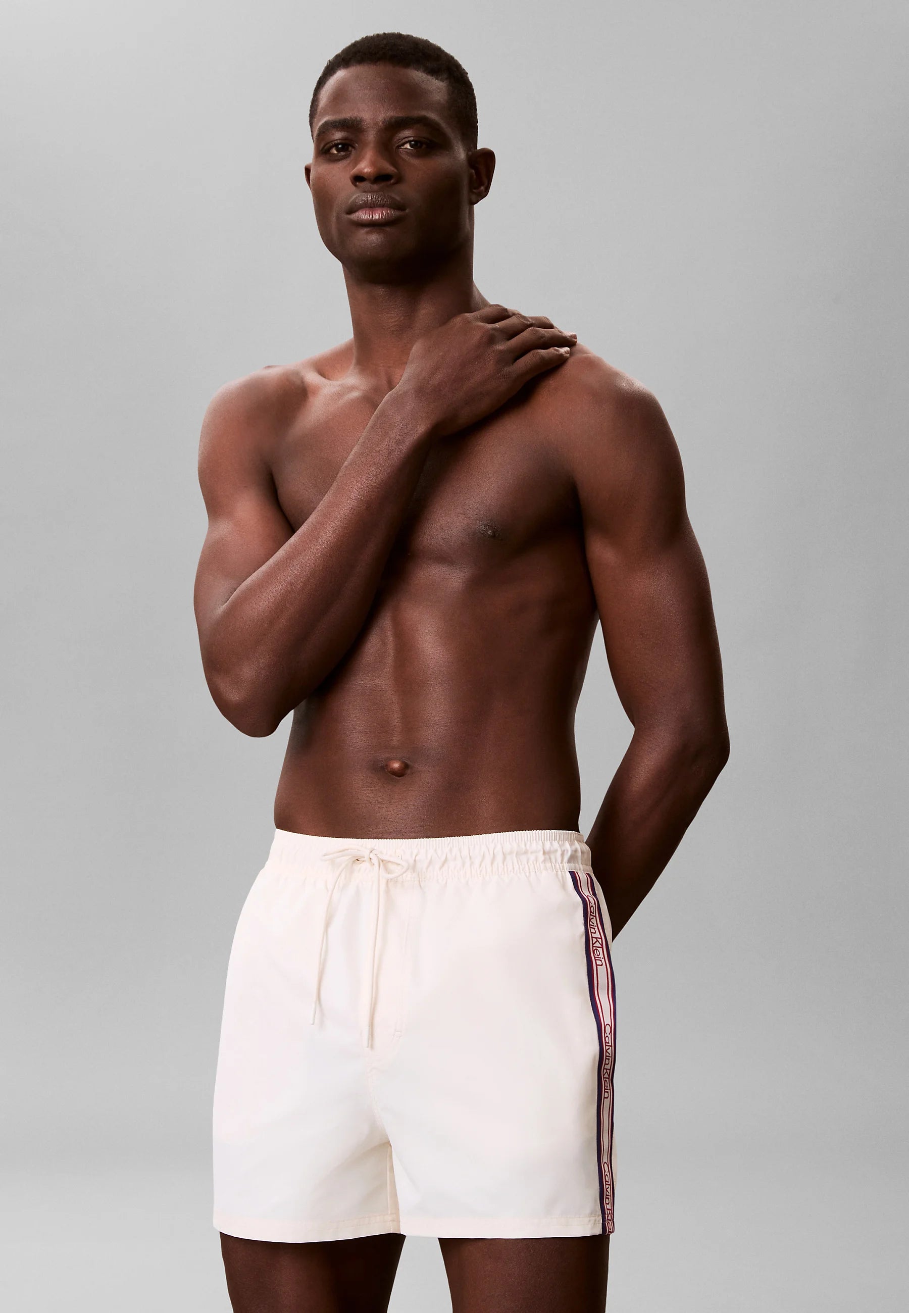 Pantaloncini da bagno Calvin Klein Icon con coulisse - Bianco antico