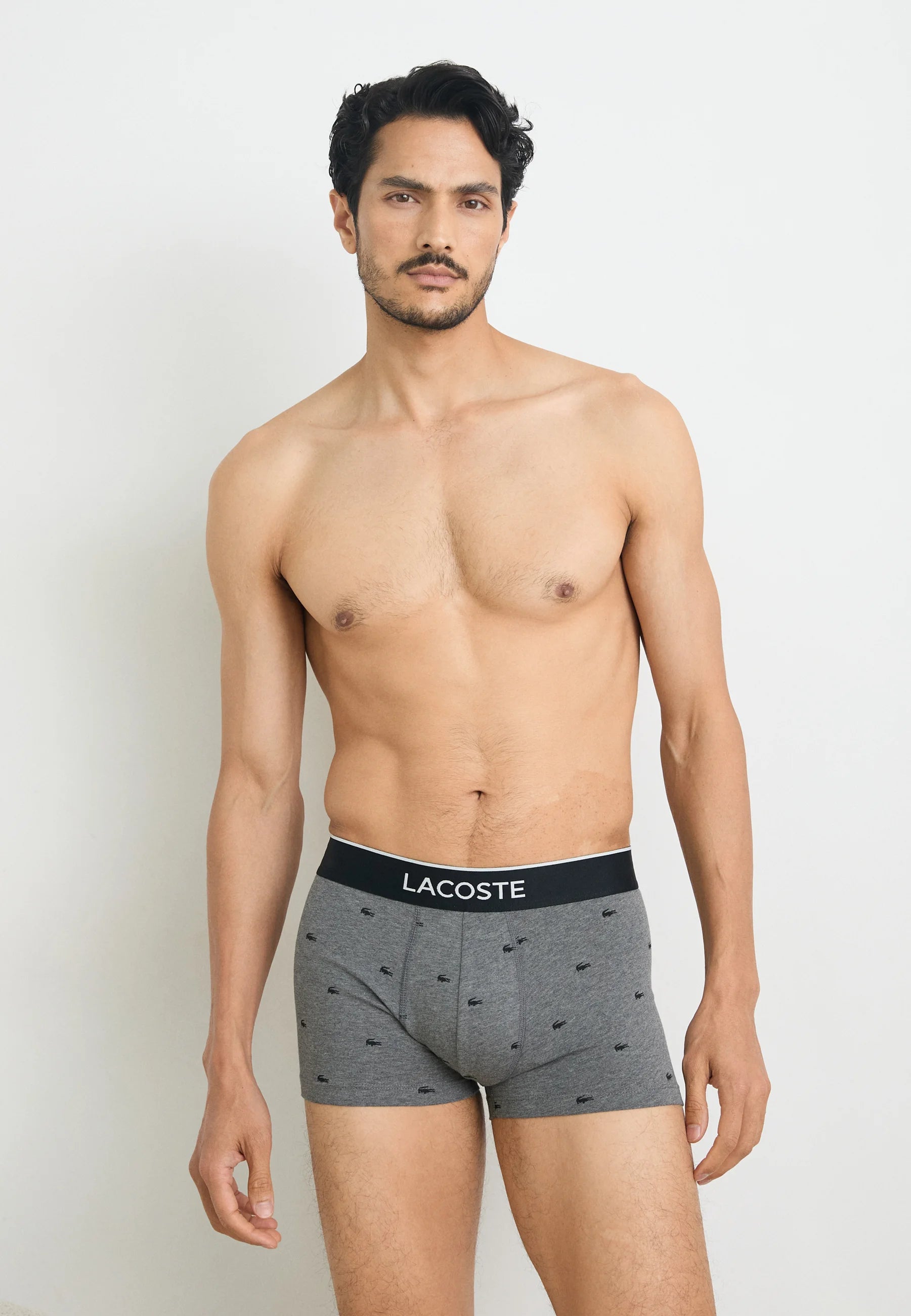 Lot de 3 boxers stretch Lacoste Court Classic – Noir, Pitch Chine, Silver Chine