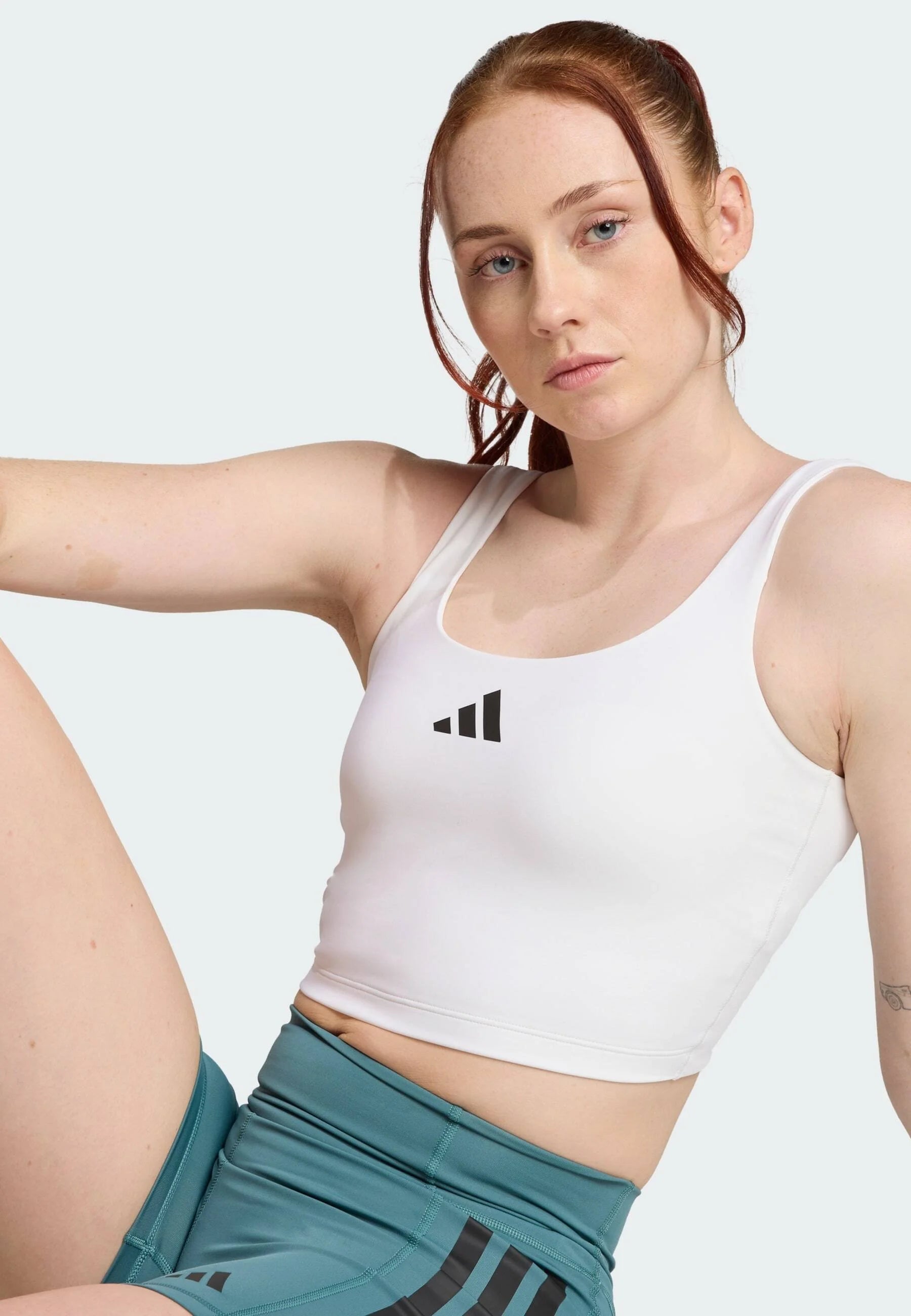 Adidas Performance PWR Tank Light Support Sports Bra – White