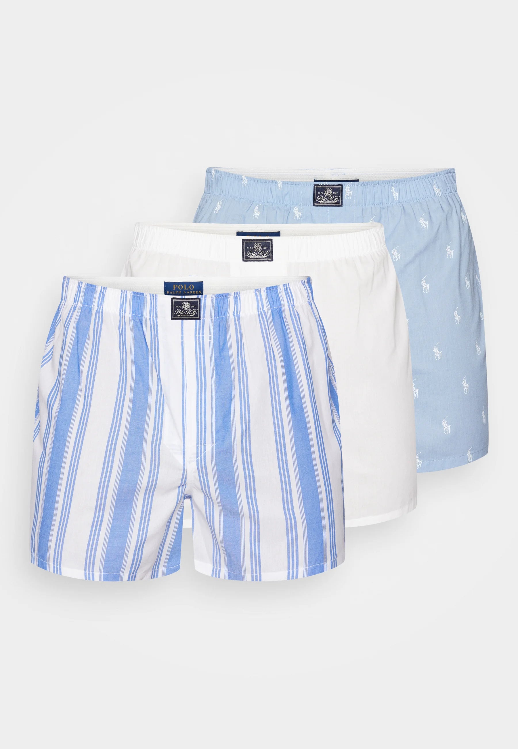Polo Ralph Lauren Bavlněné boxerky – 3 balení – bílá, modrá