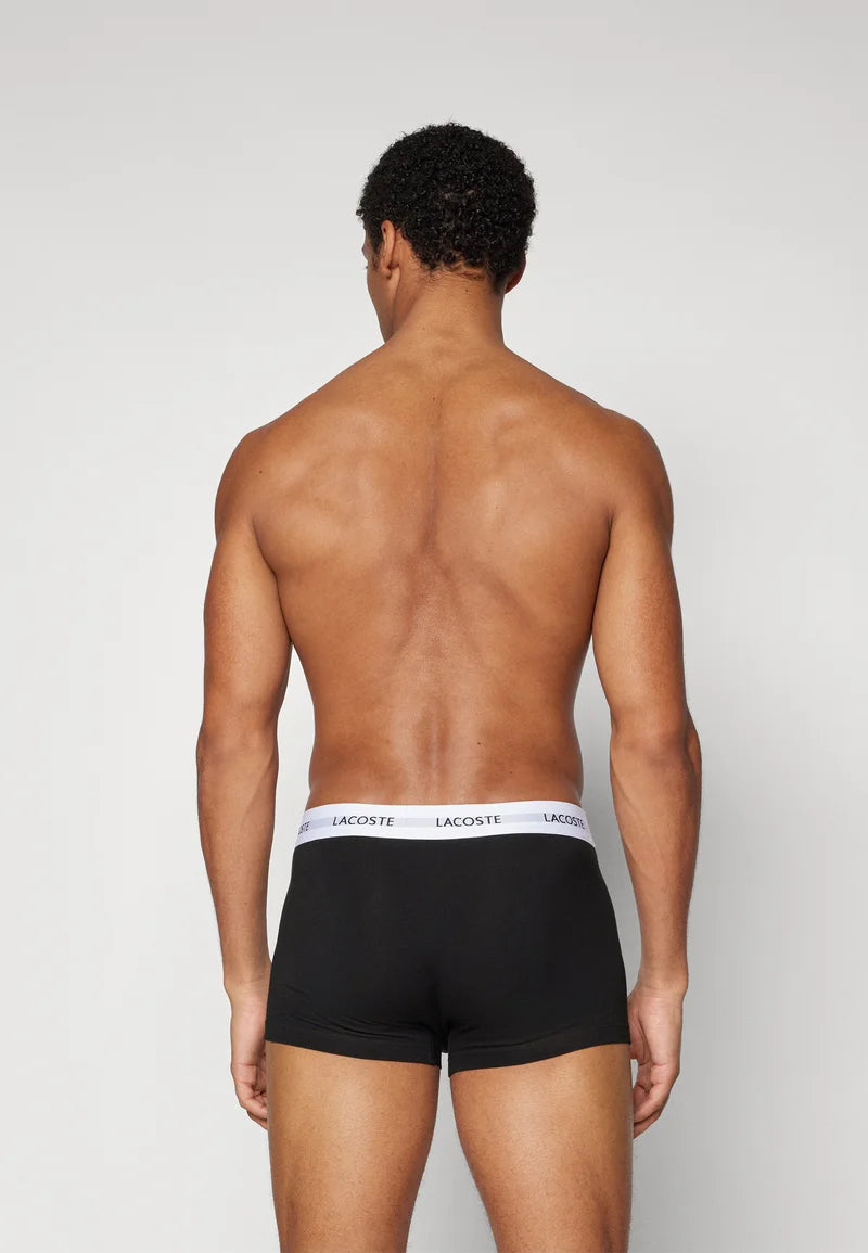 Lacoste Court Classic Stretch Trunks 3 Pack – černá, bílá, stříbrná