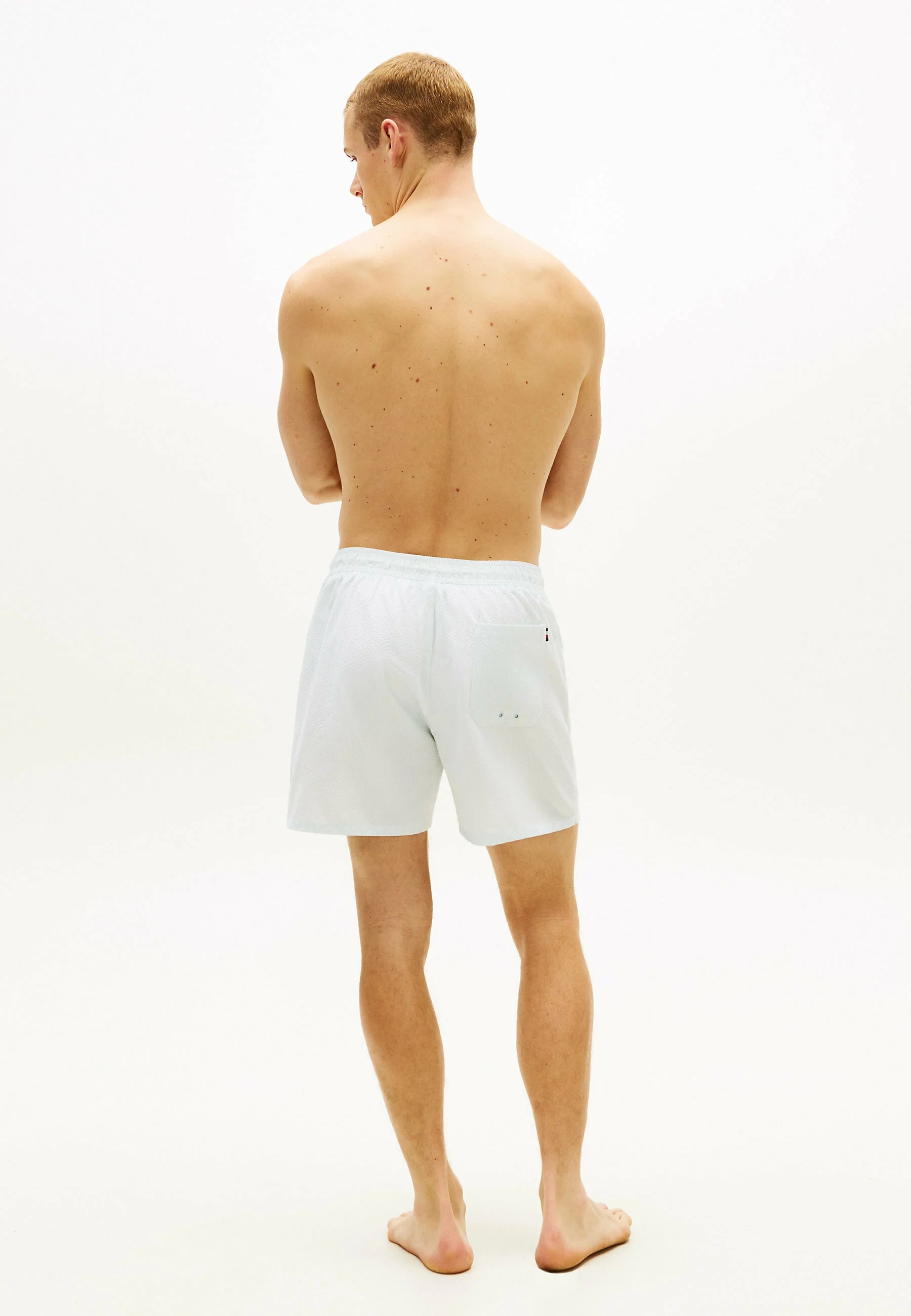 Plavecké šortky Tommy Hilfiger Stripe – Sail Blue, Ecru