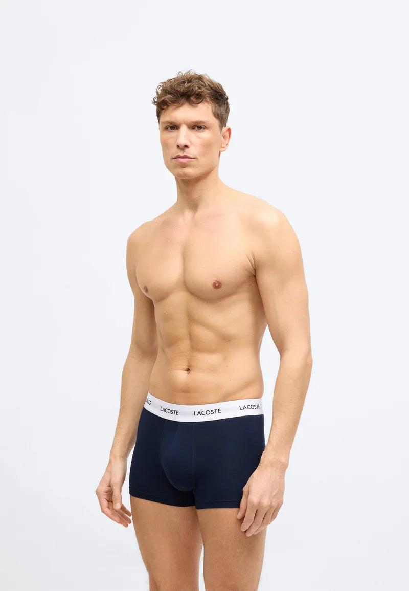 Lacoste Court 3 Pack Stretch Trunks – Turquin Blue, Navy Blue