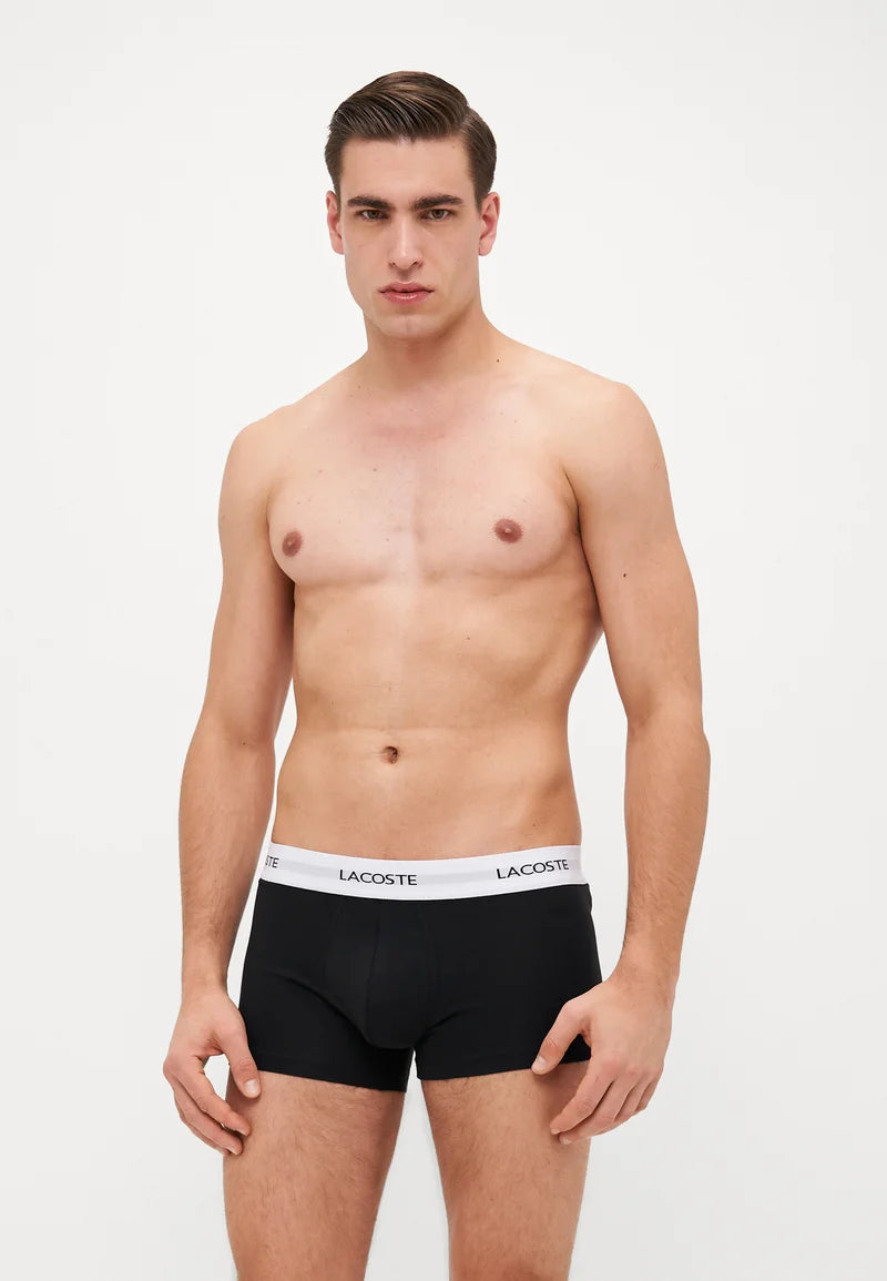 Lacoste Court 3 Pack Stretch Trunks – Black, Green, Navy Blue