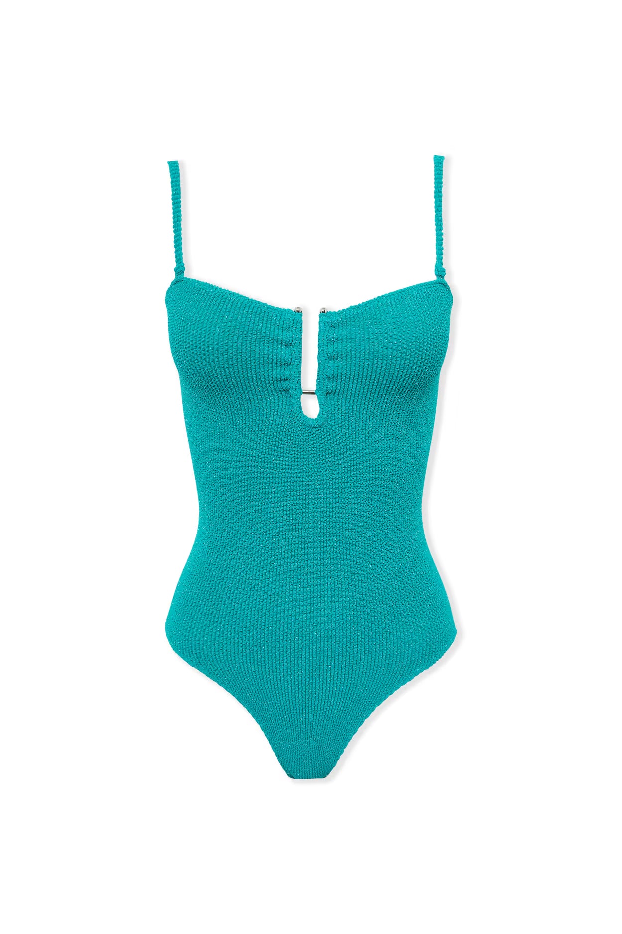 ETAM Onesize Stretch One-Piece Swimsuit with Metal Jewellery – Blue Green