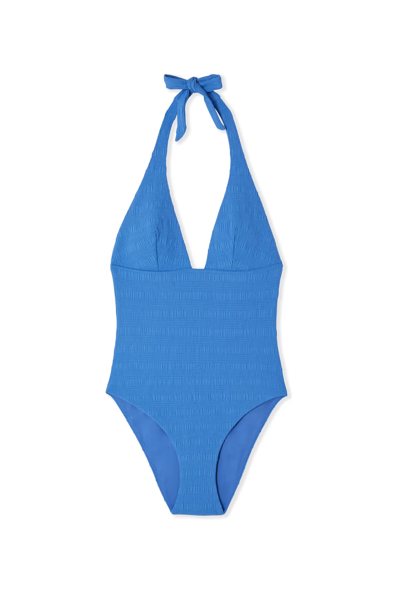 ETAM Magnolia Swim Textured Tie One-Piece Swimsuit – Blue