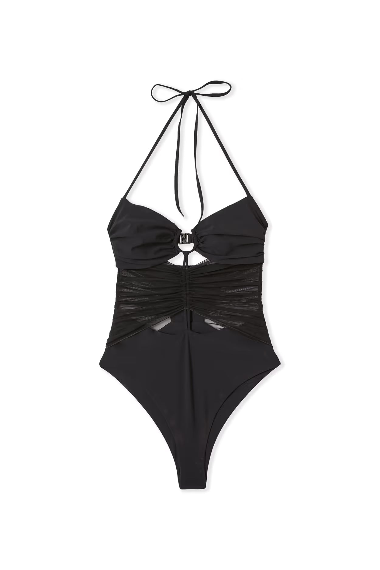 ETAM x Nensi Dojaka Tulle Detail One-Piece Swimsuit – Black