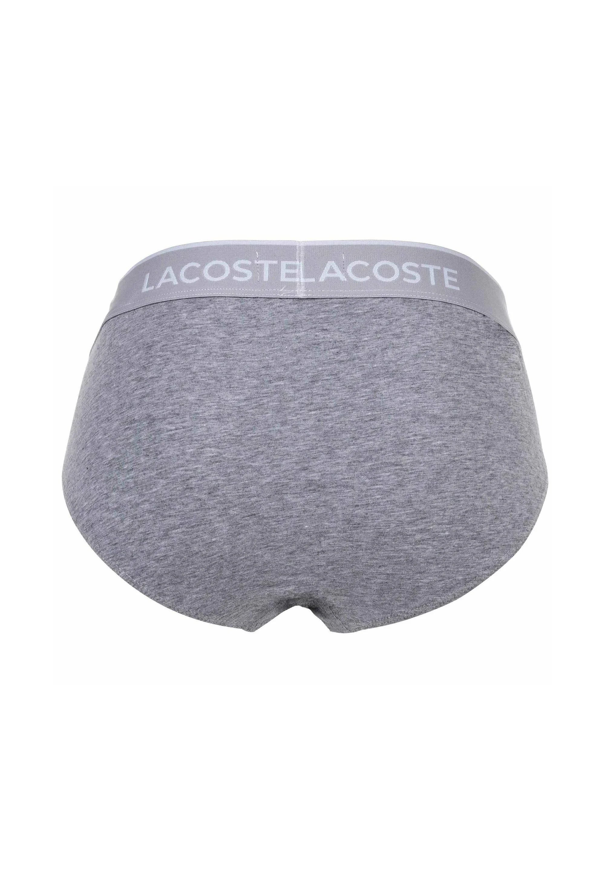 Lacoste 6er-Pack lässige Stretch-Logobund-Slips – Schwarz, Grau, Weiß