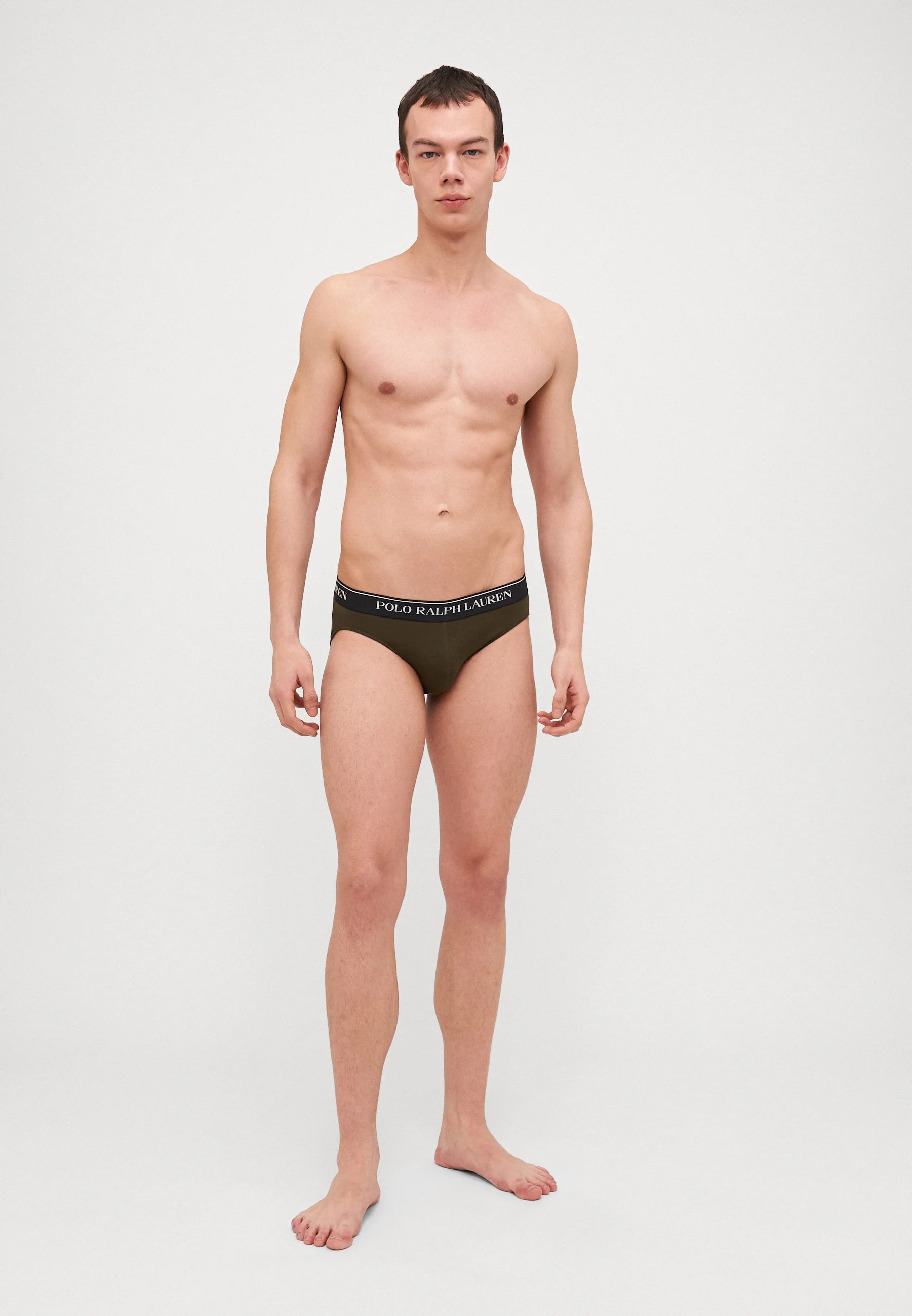 Slips Polo Ralph Lauren en coton stretch - Taille basse - Lot de 3 - Noir, Armadillo, Kaki classique