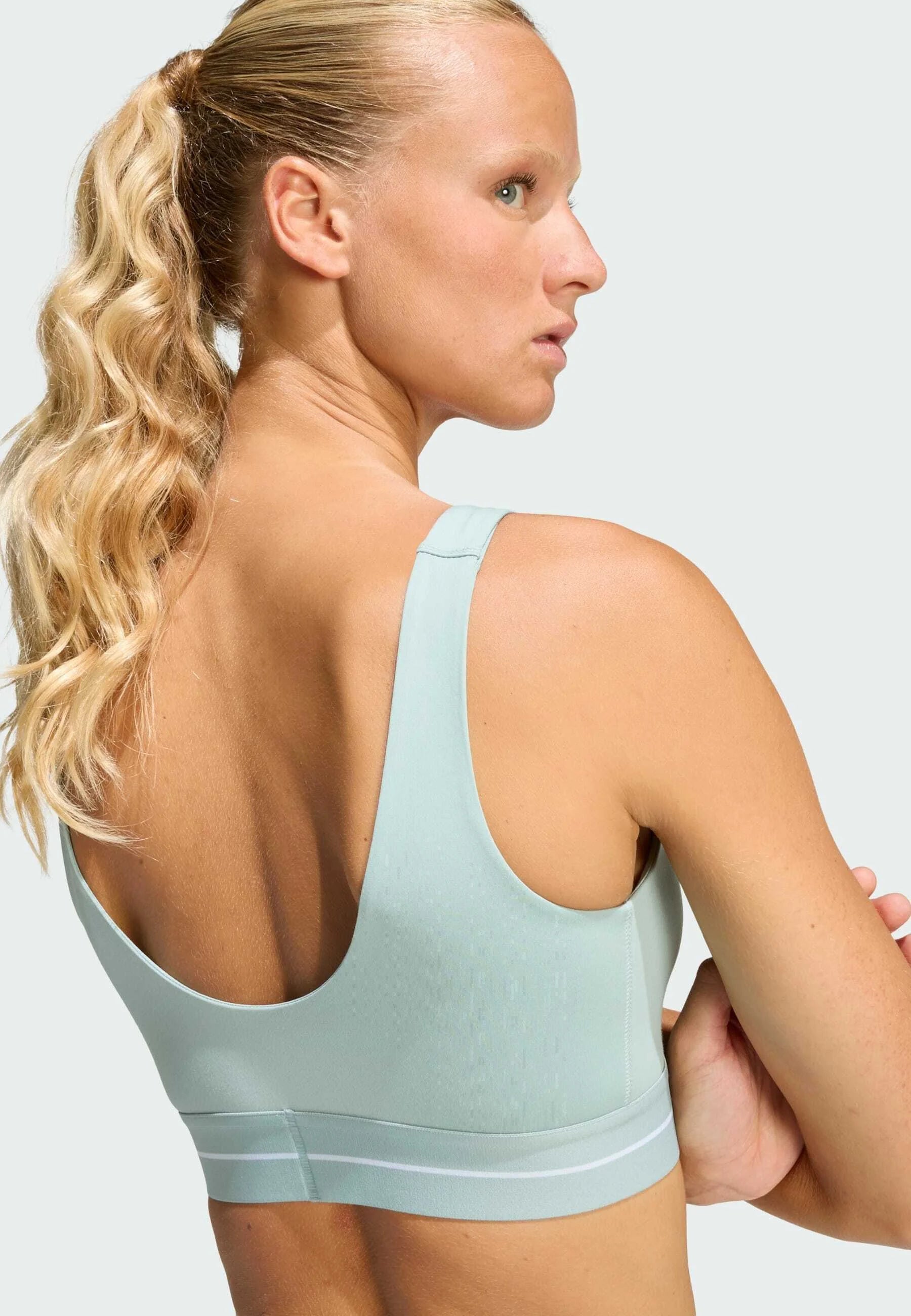 Podprsenka Adidas Performance Hyperglam Medium Support – Sage