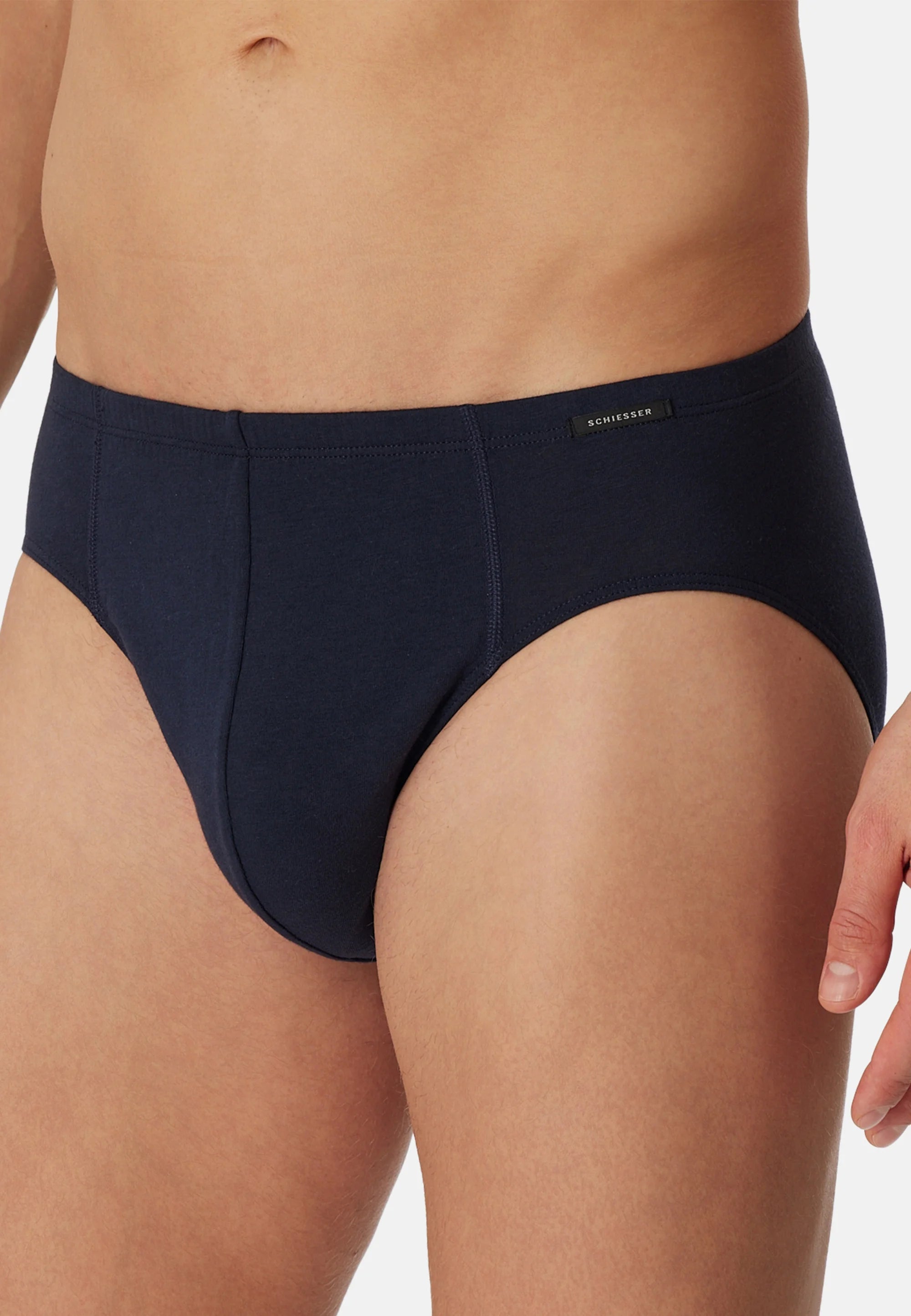 Schiesser Baumwoll-Stretch-Slips im 9er-Pack – Dunkelblau