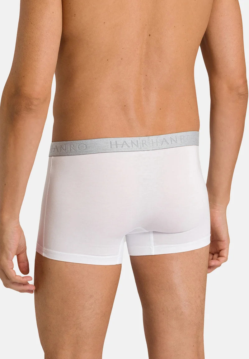 HANRO Lot de 4 boxers en coton stretch – Blanc