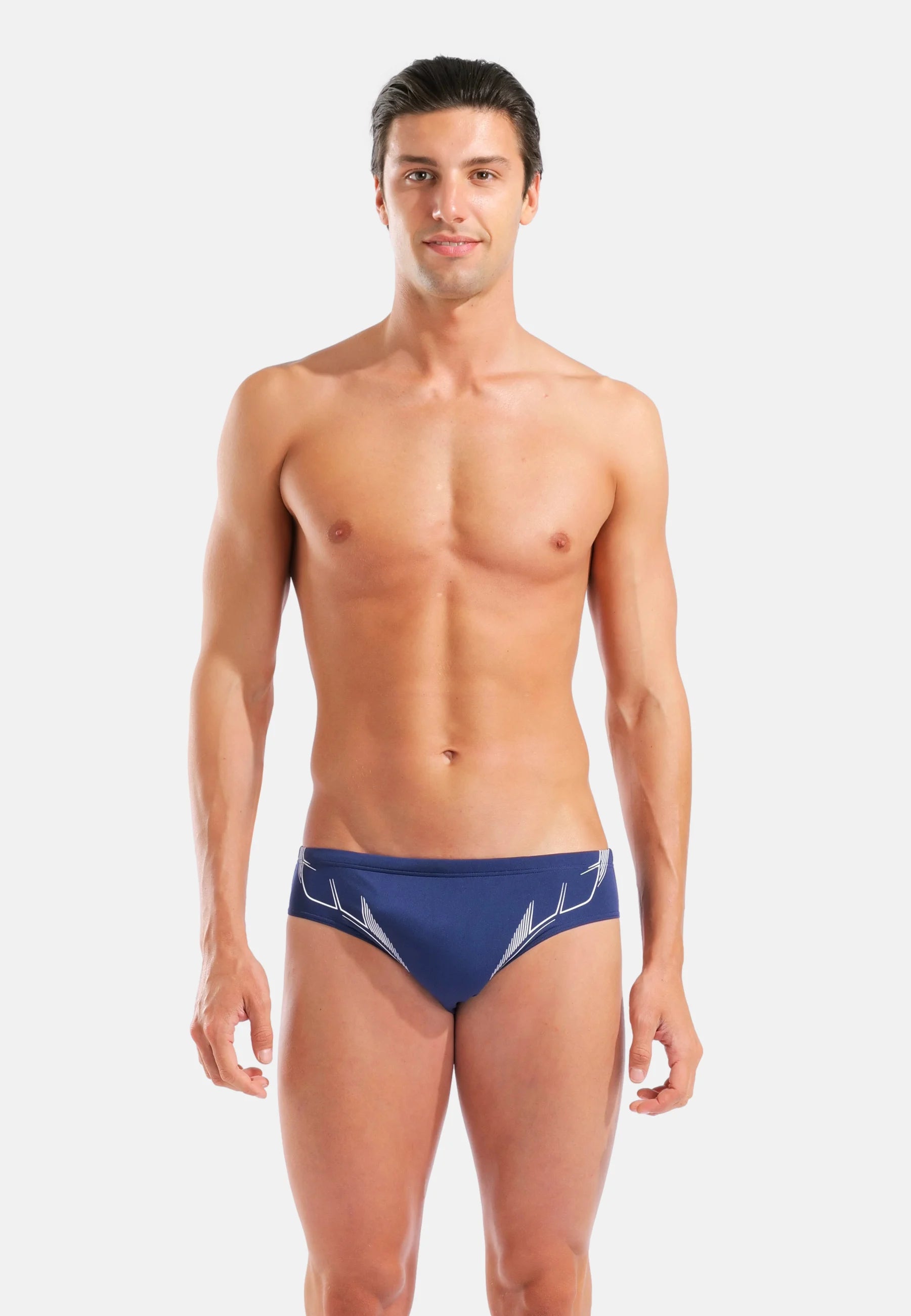 Arena Graphic Slip De Bain – Bleu Marine, Blanc