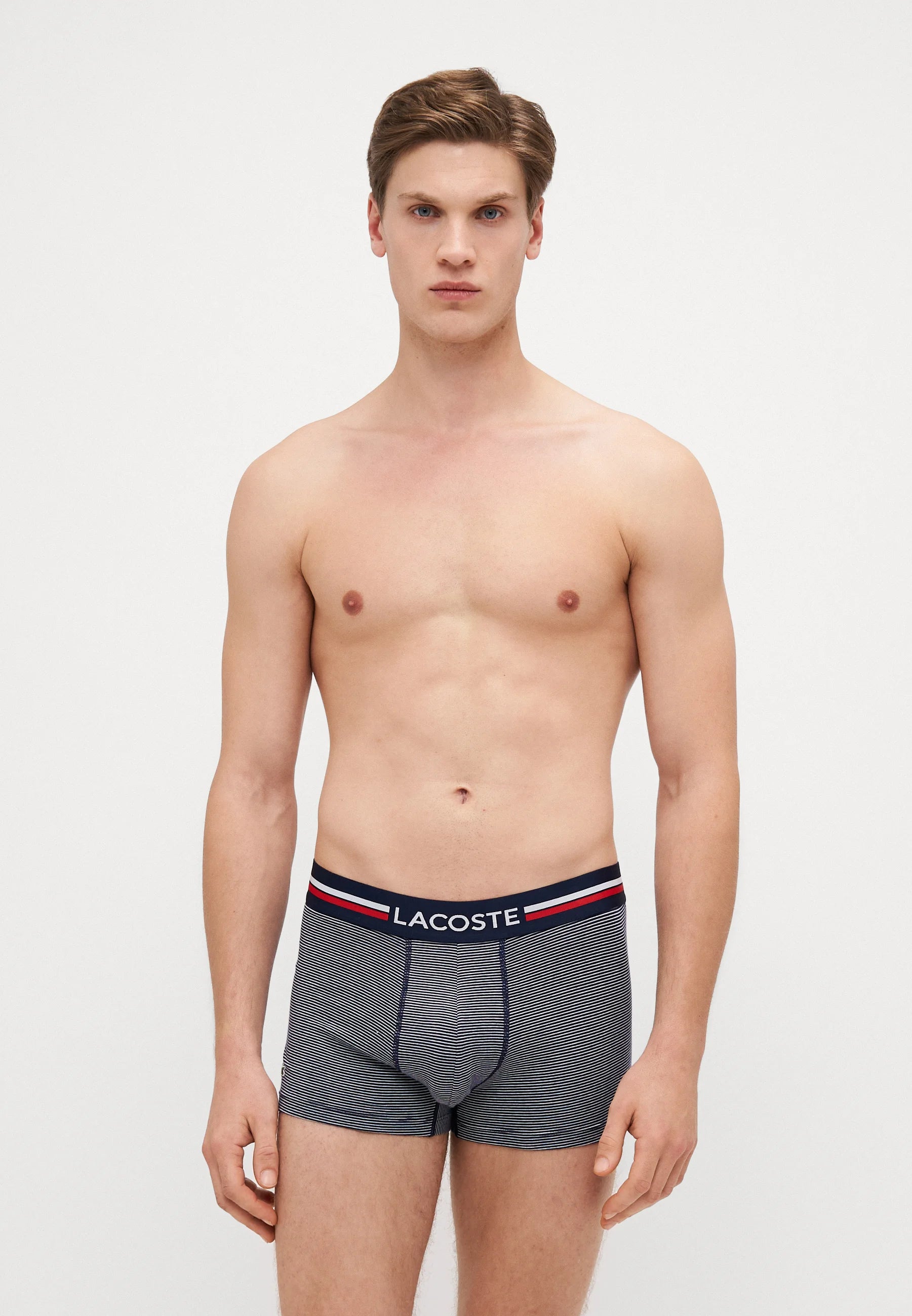 Lacoste Classic Stretch Trunks 3 Pack – Navy Blue, White