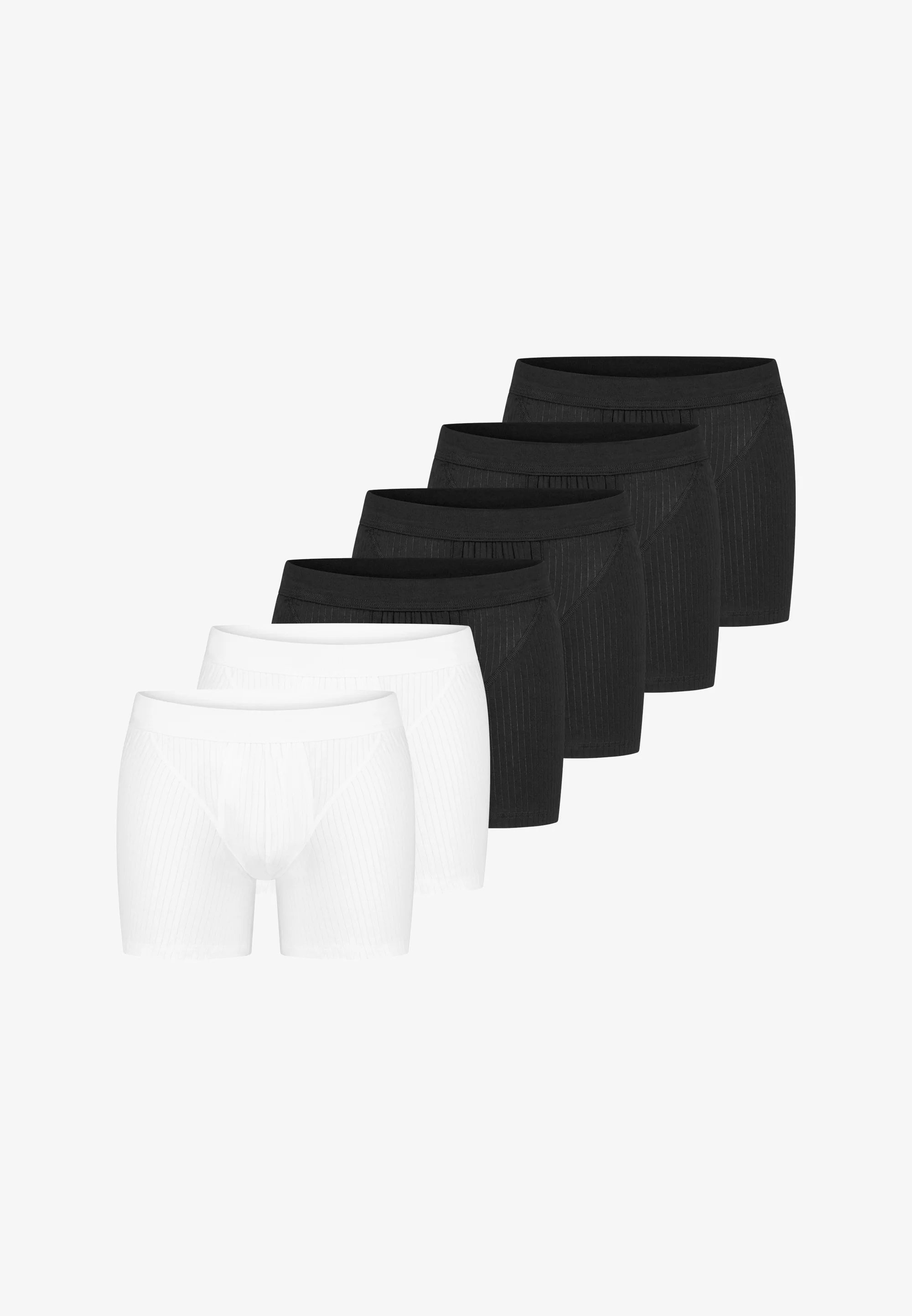 Schiesser Essentials Authentic 6 Pack boxerky – černé, bílé