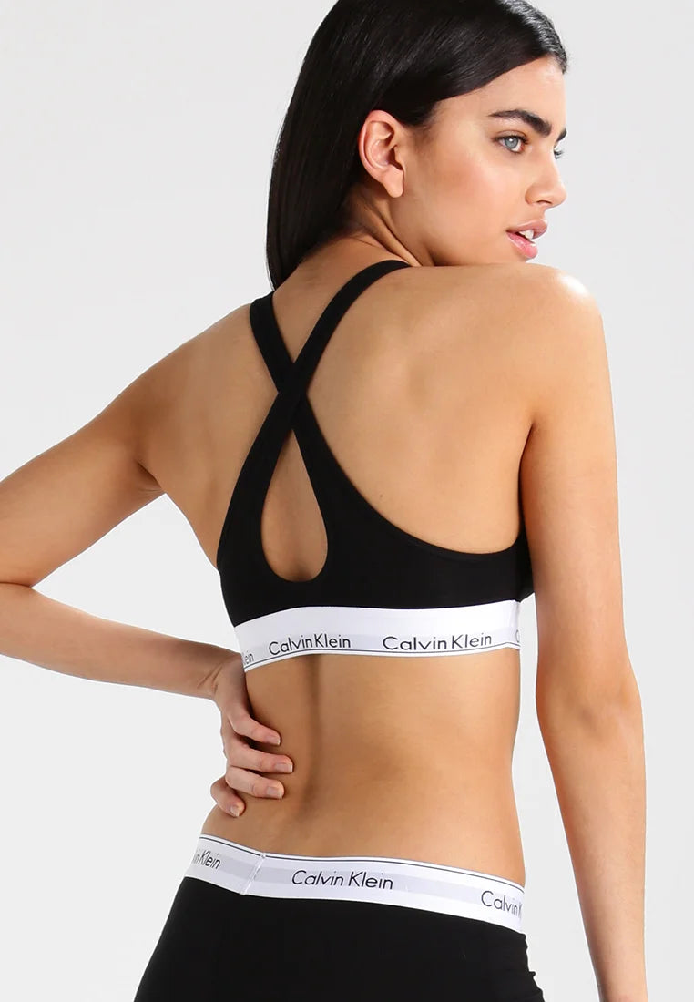 Calvin Klein Icon Cotton Modal Padded Bralette Soft Bra – Black