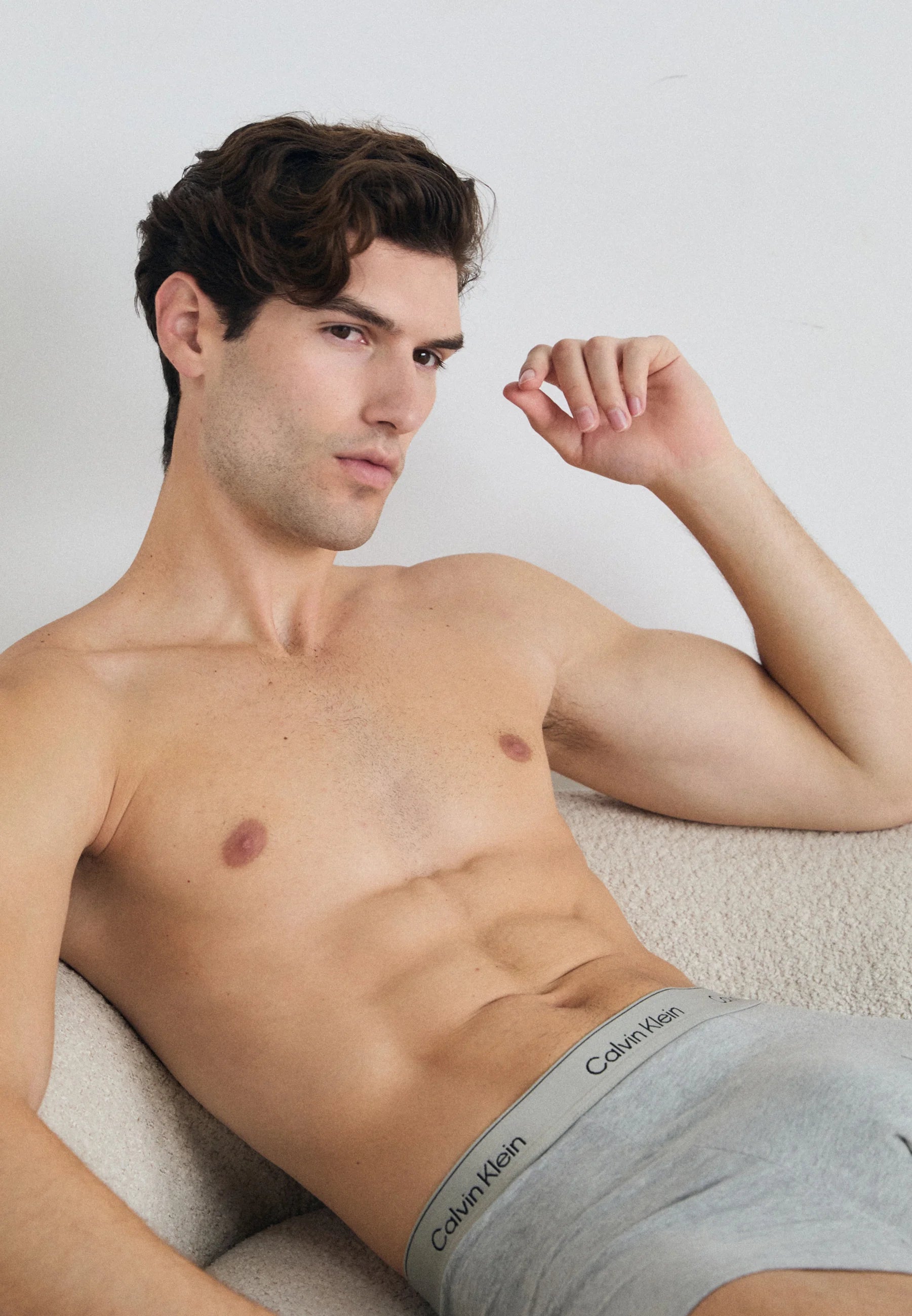 Calvin Klein Icon Cotton Stretch Relaxed Fit Trunks – 3 Pack – Capri Rose, Grey Heather, Antique Moss