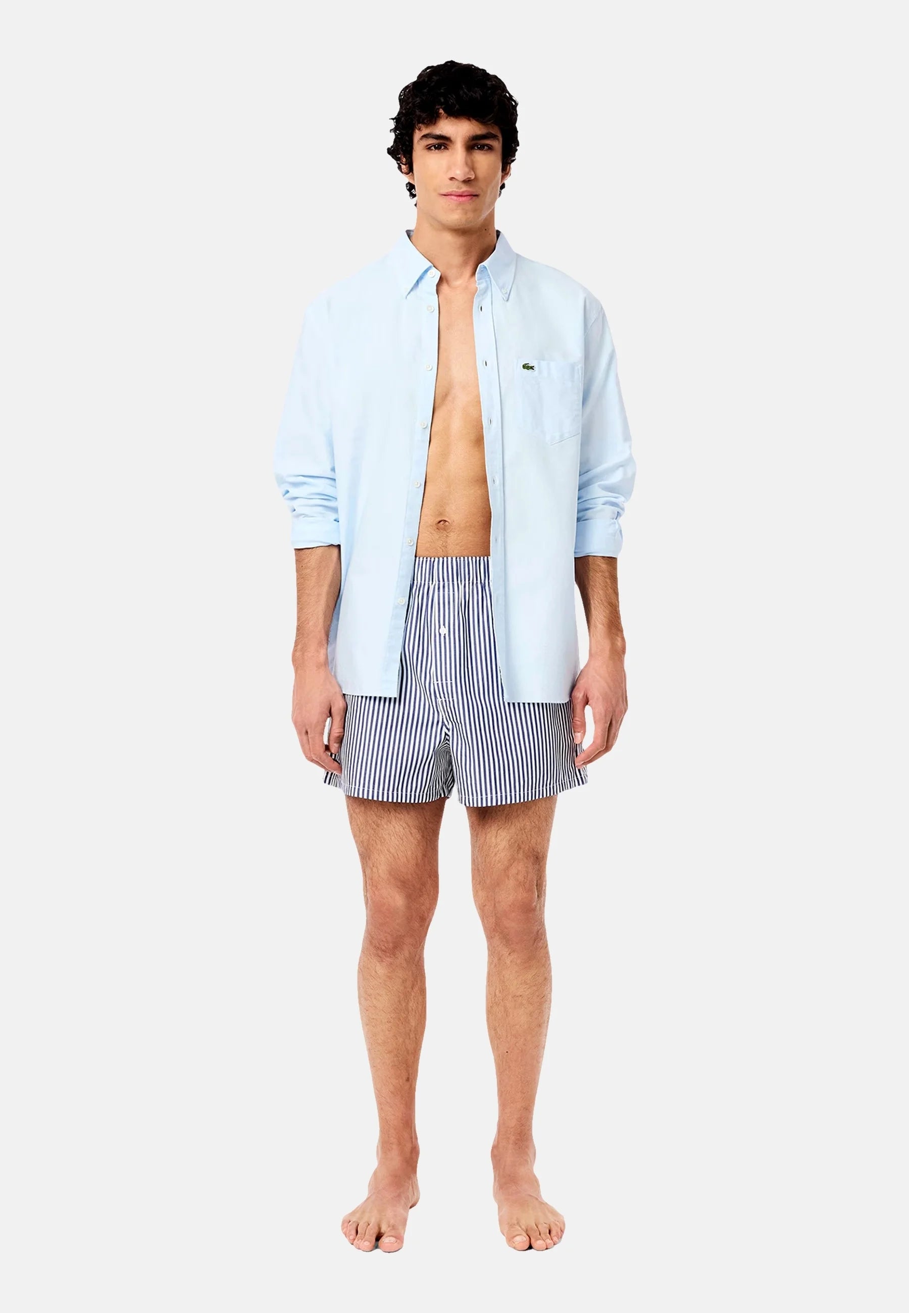 Boxer larghi della biancheria intima Lacoste: blu navy, bianco
