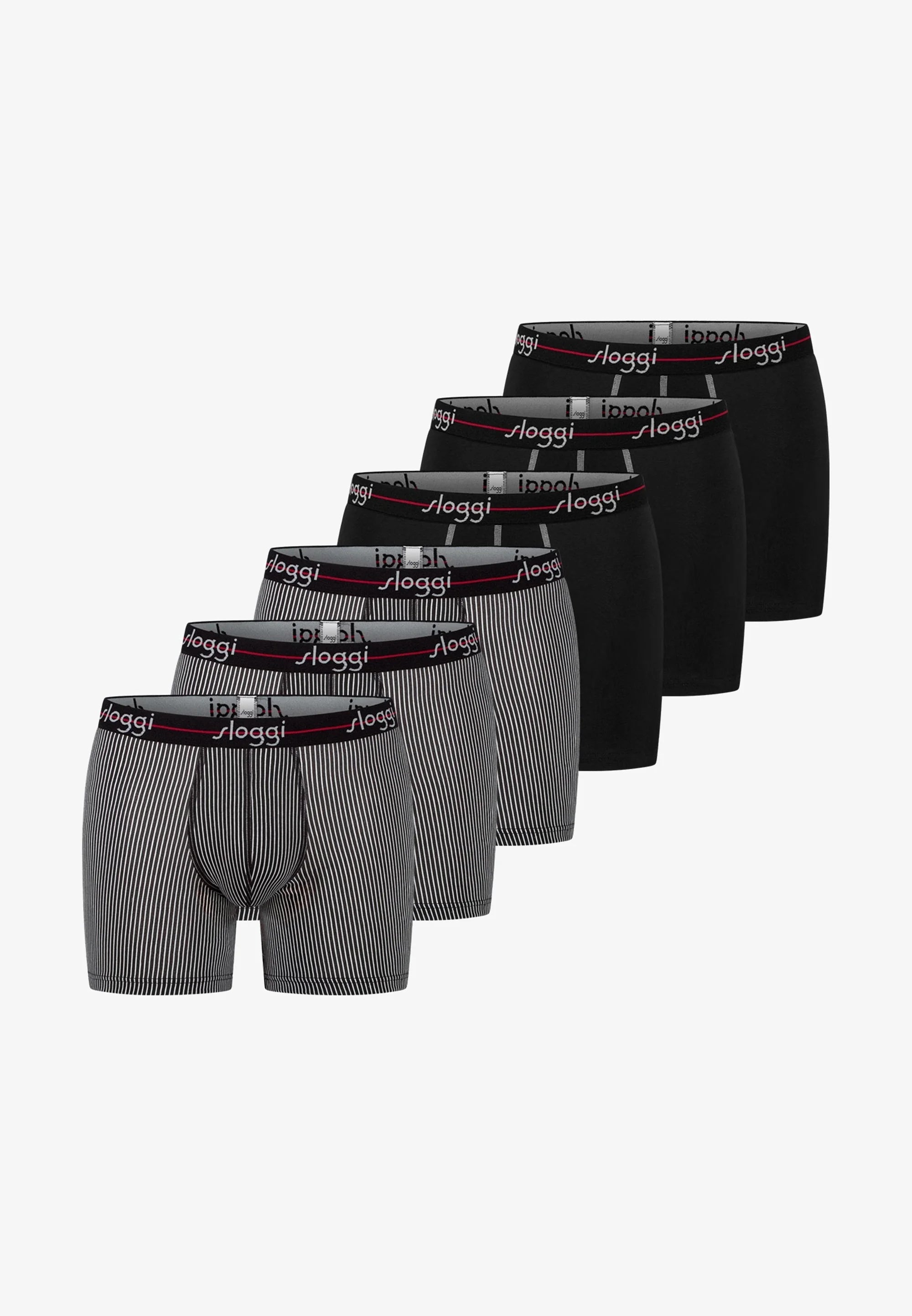 Sloggi Boxershorts 6er-Pack – Rote dunkle Kombination