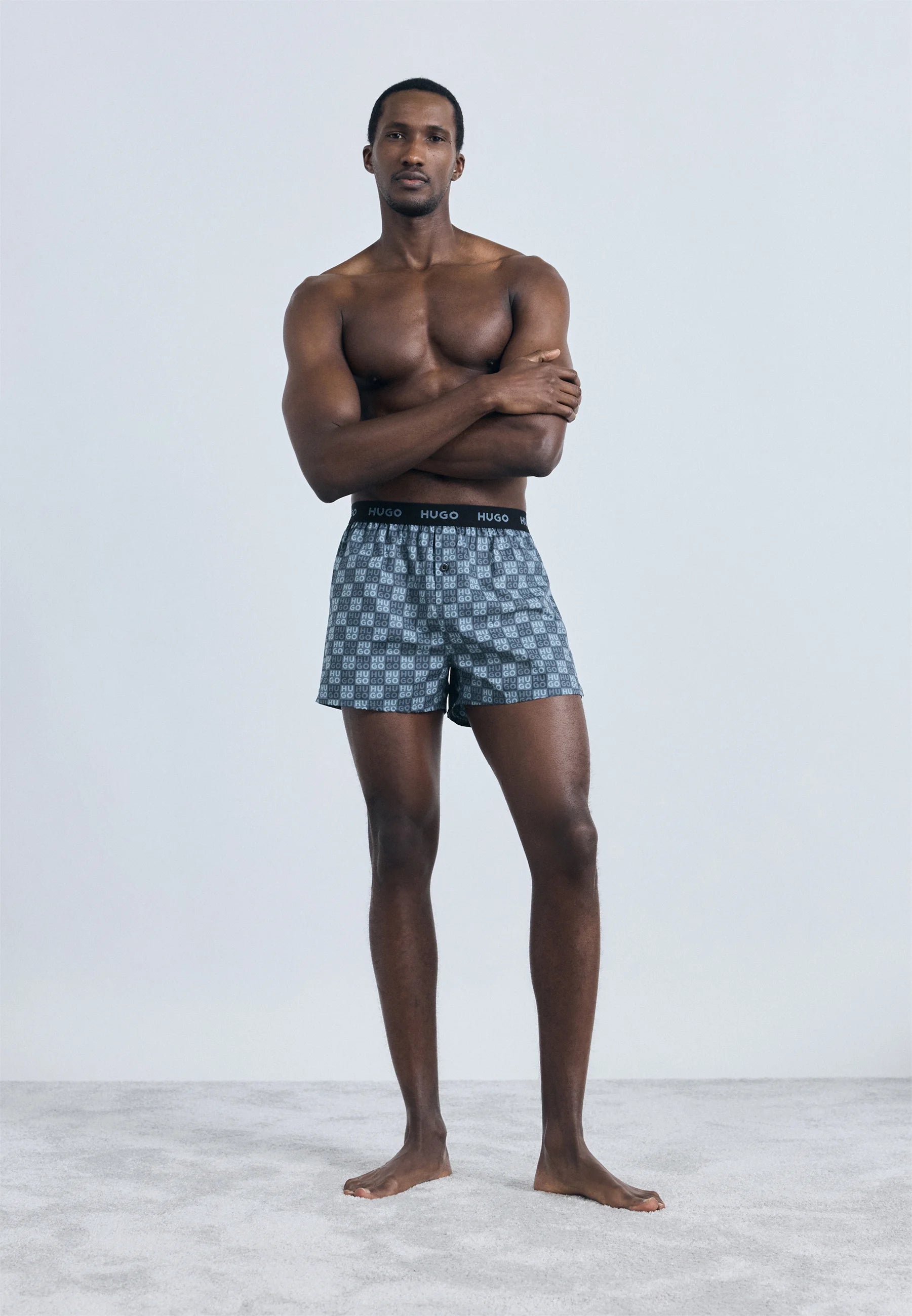 HUGO Triplet 3 Pack Boxer Shorts – Black, Light Blue