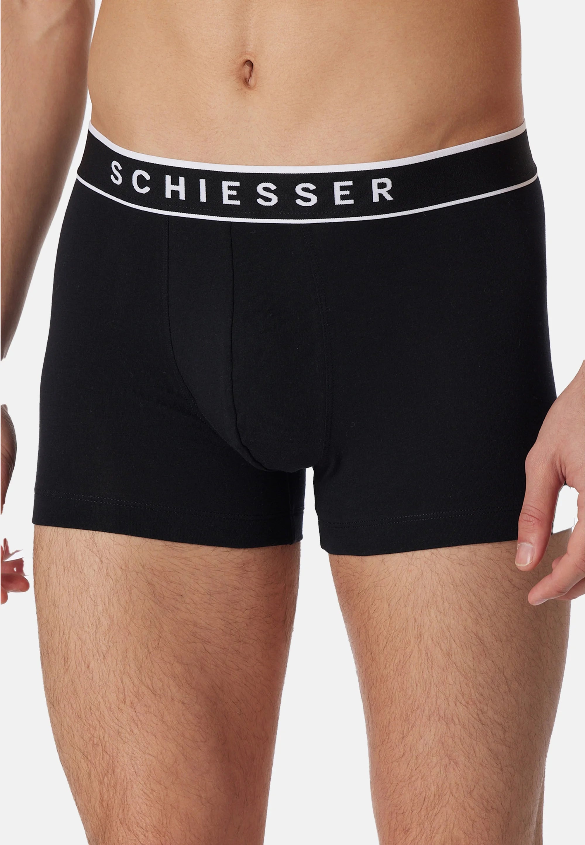 Boxer en coton stretch Schiesser – Gris, Noir