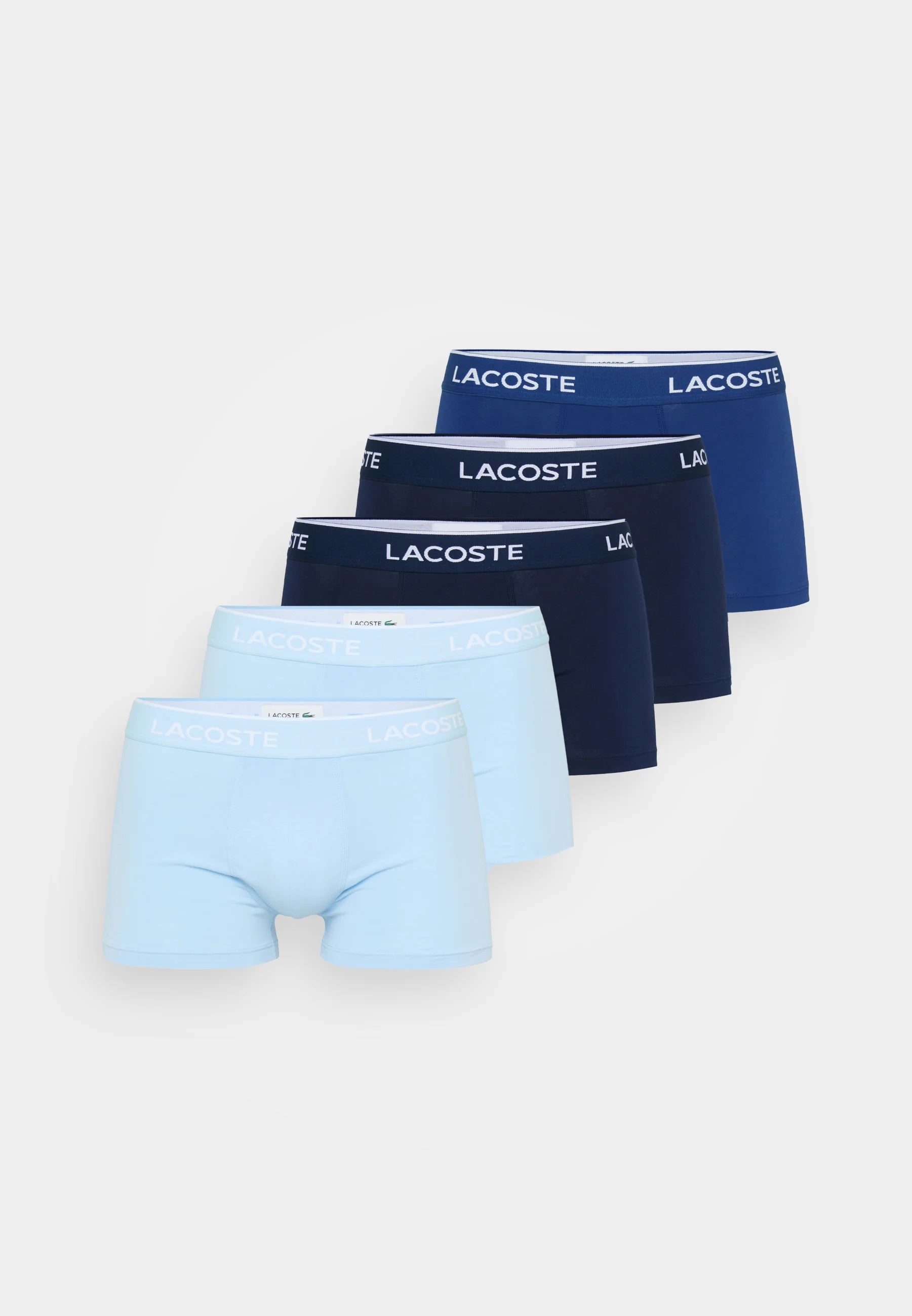 Lacoste Spodní prádlo Trunk 5 Pack Stretch Trunks – přehled, Methylen, Navy Blue