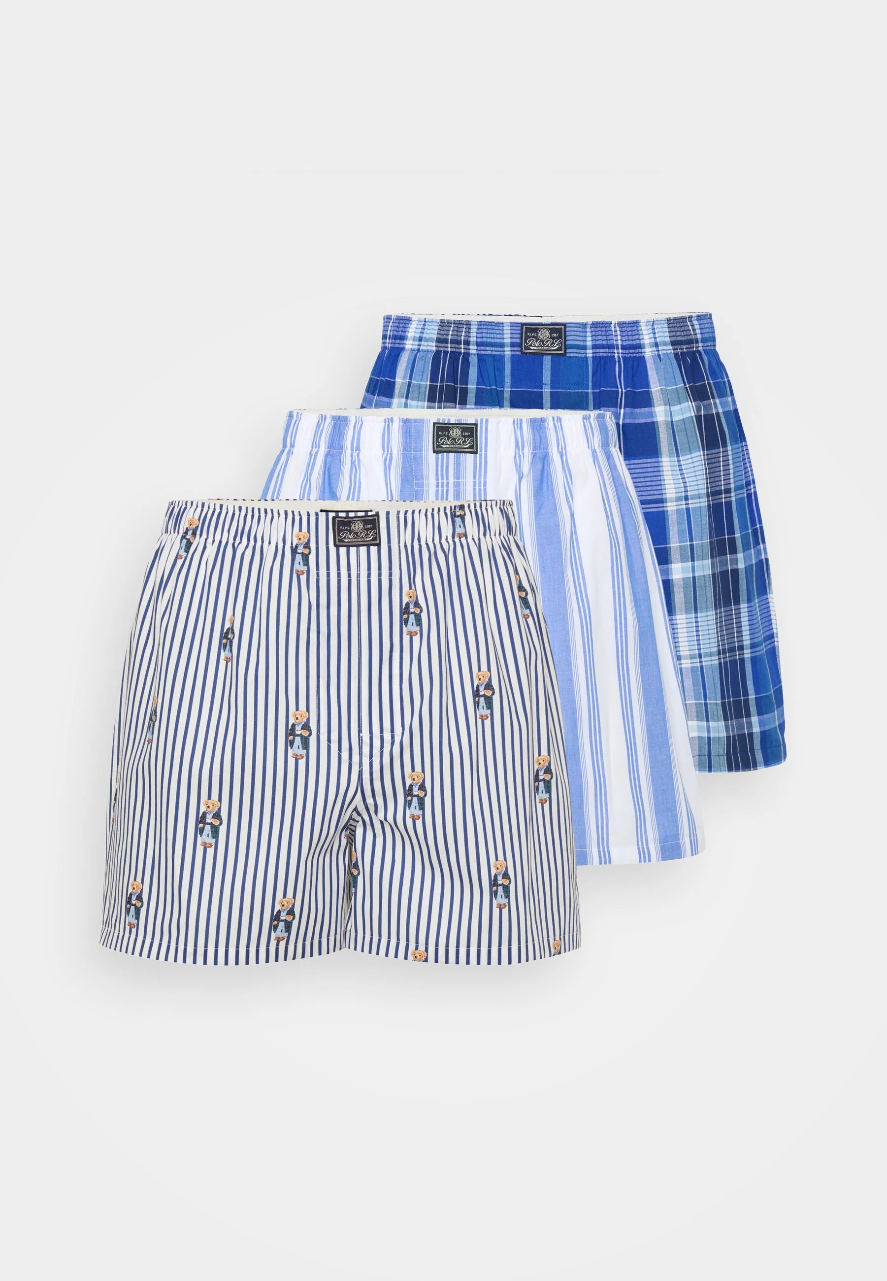 Polo Ralph Lauren Bavlněné boxerky – 3 balení – modrá, bílá