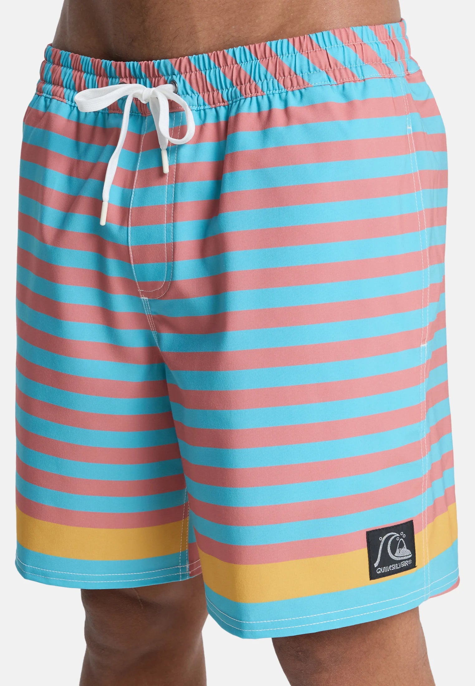 Plavecké šortky Quiksilver BTZ Stripe Volley – béžové
