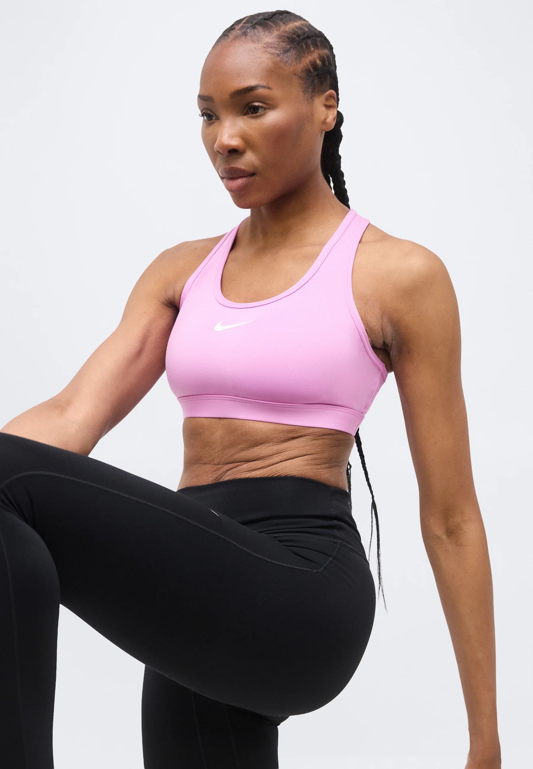 Nike Medium Support Sports Bra – Light Magenta, White