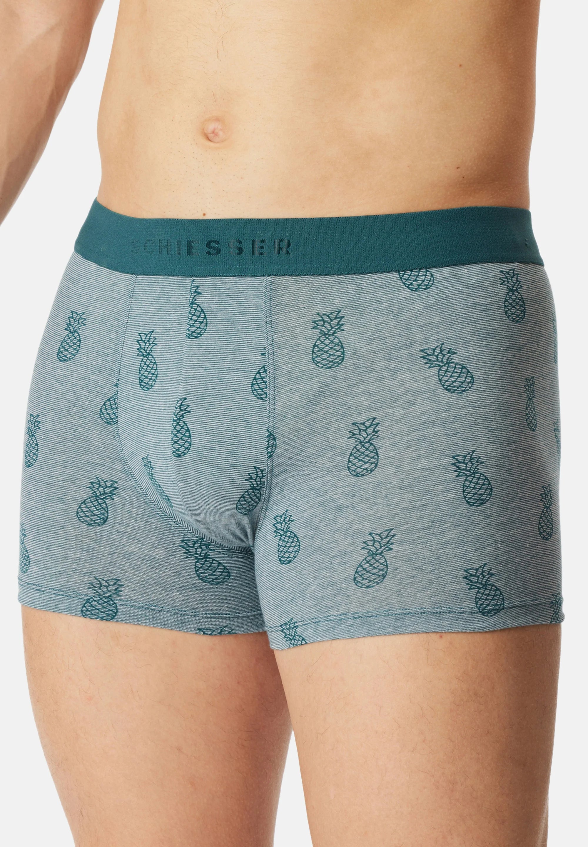 Schiesser 95 5 Cotton Trunks 6 Pack – Black, Turquoise