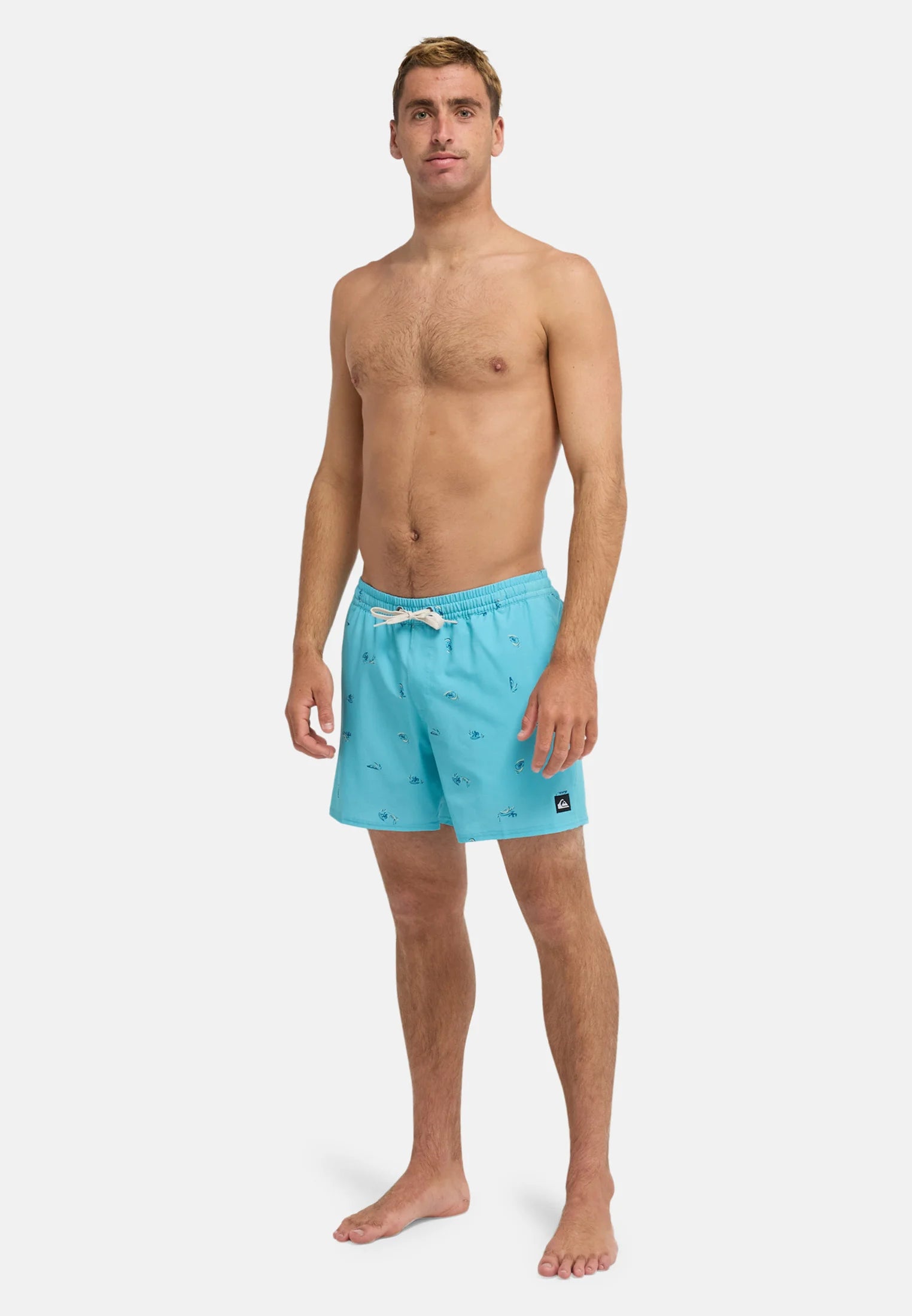 Quiksilver Printed Volley 16 Swim Shorts – Beige Print