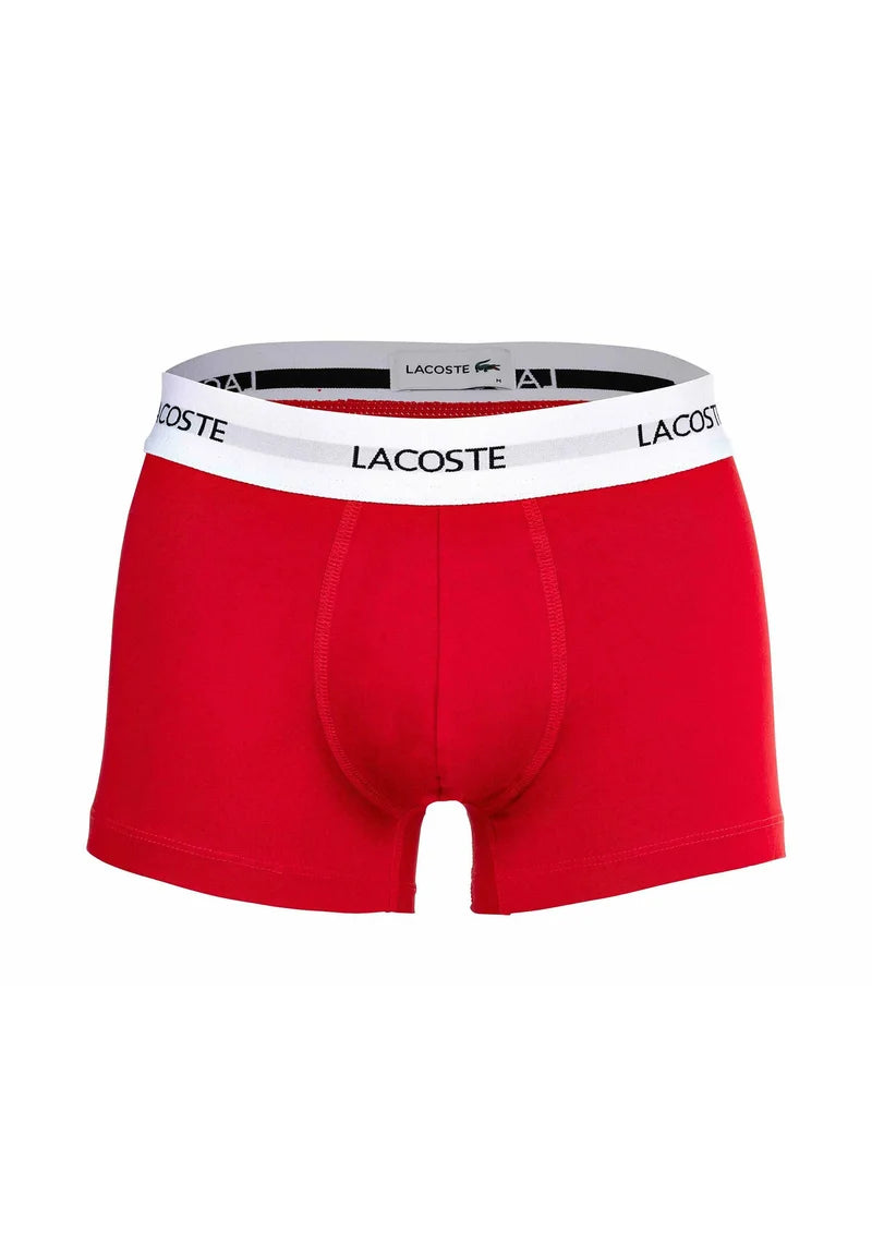 Lacoste 6 Pack Stretch Logobund Trunks – Red, Blue, Black