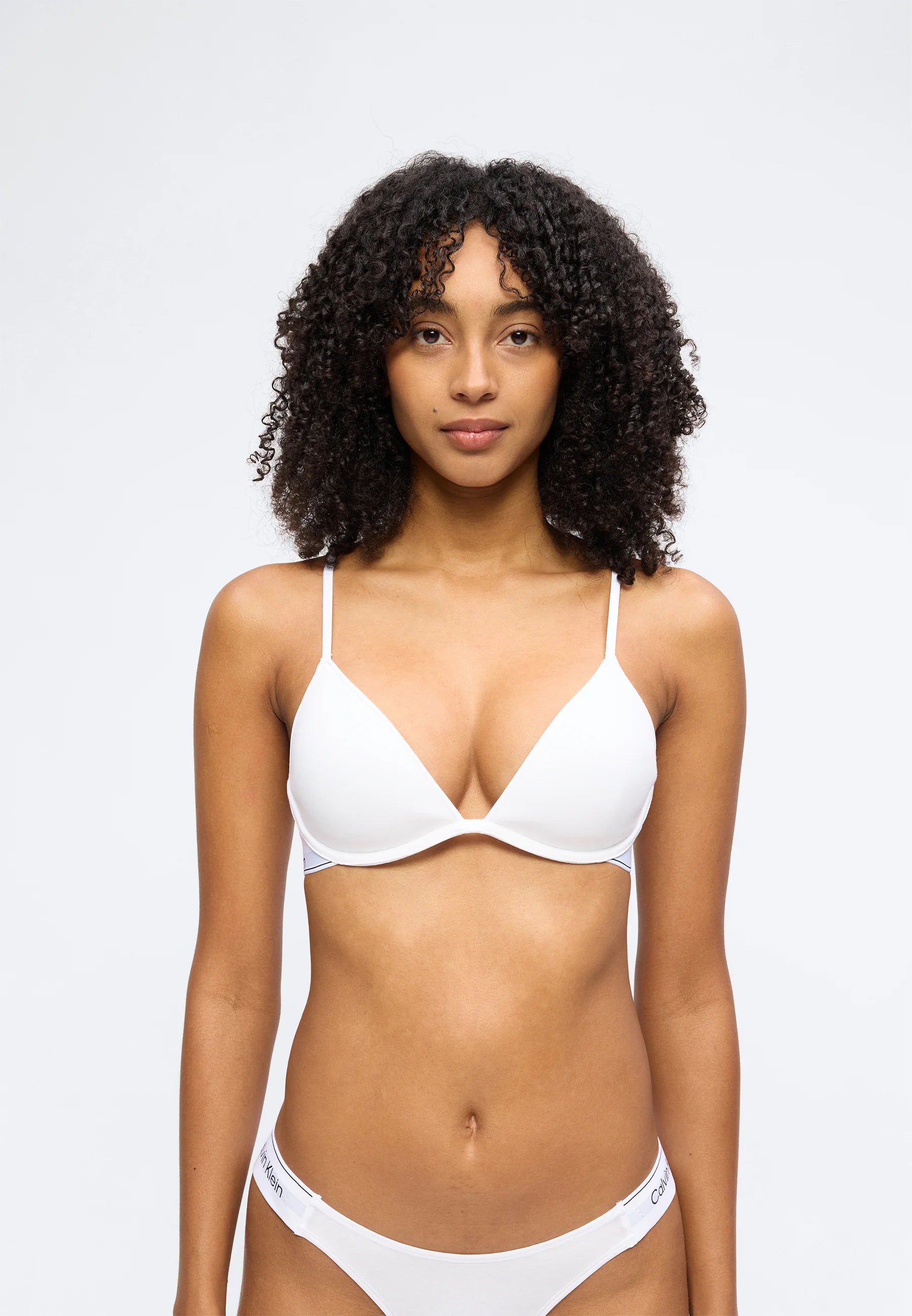 Reggiseno T-shirt con scollo profondo leggermente foderato Calvin Klein - Bianco