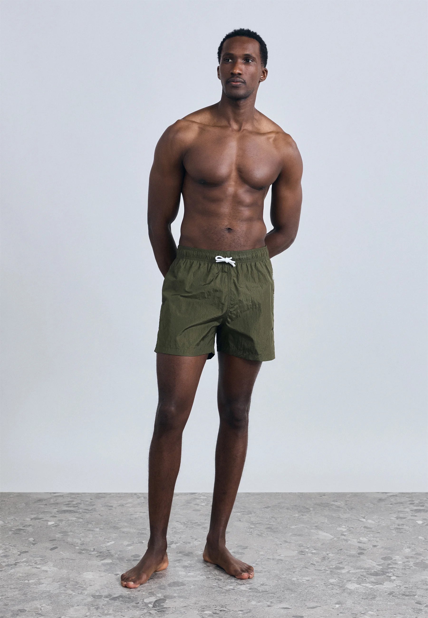 Emporio Armani EA7 Embroidery Logo Boxer Swimming Shorts – Olive