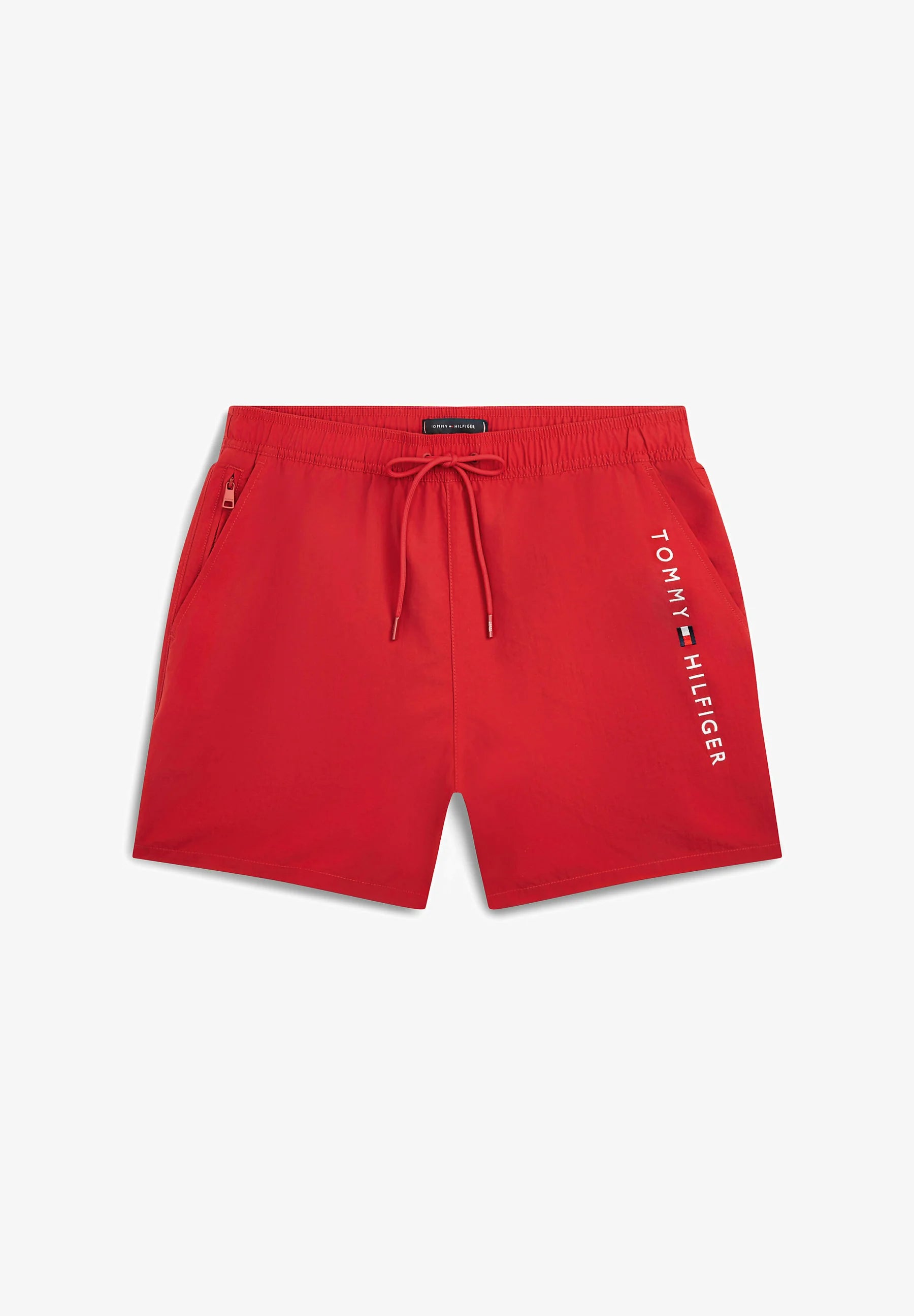 Plavecké šortky Tommy Hilfiger se stahovací šňůrkou – středně červené